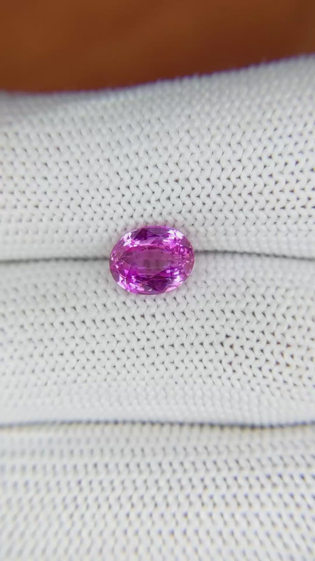 2.04 Ct. Purplish Pink Sapphire from Ceylon (Sri Lanka) Size Video