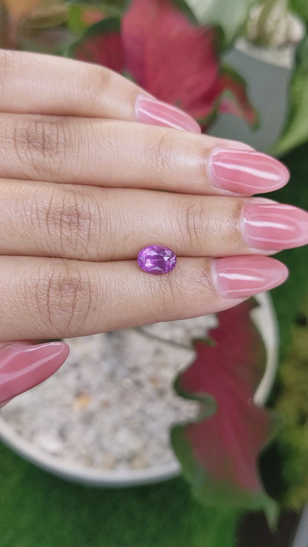 2.02 Ct. Pinkish Purple Sapphire from Ceylon (Sri Lanka) Size Video