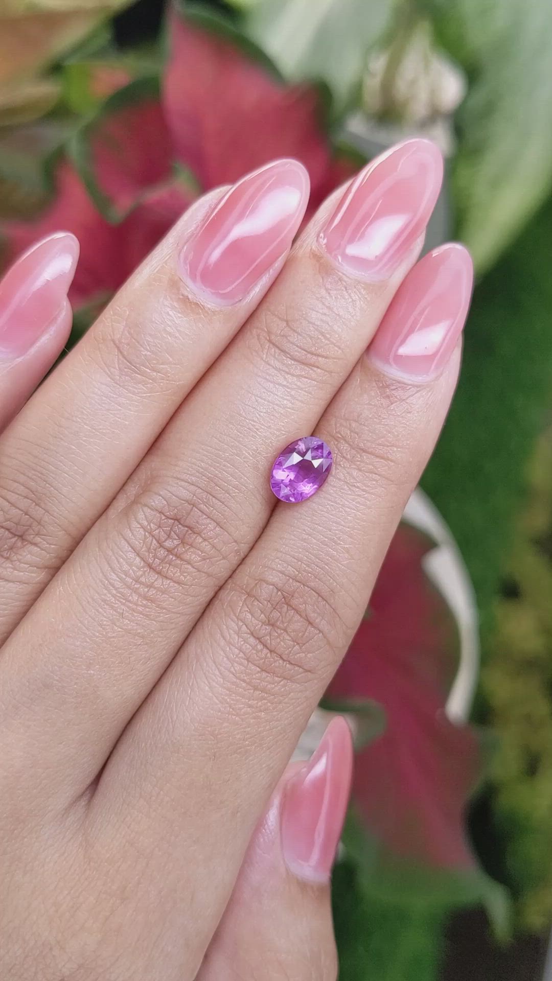 2.02 Ct. Pinkish Purple Sapphire from Ceylon (Sri Lanka) Size Video