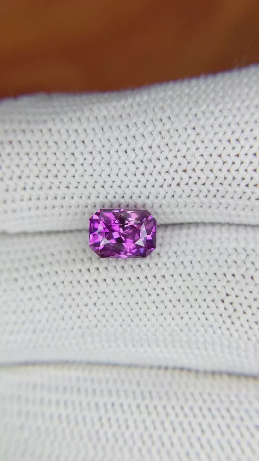 2.13 Ct. Pinkish Purple Sapphire from Ceylon (Sri Lanka) Size Video