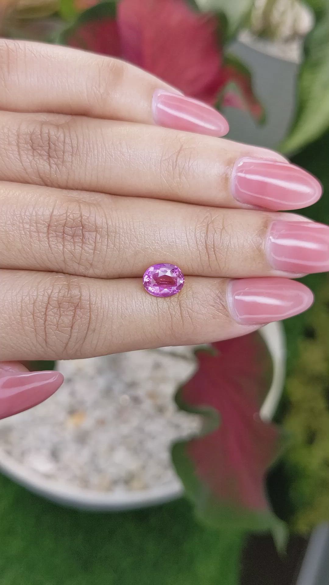 1.65 Ct. Purplish Pink Sapphire from Ceylon (Sri Lanka) Size Video