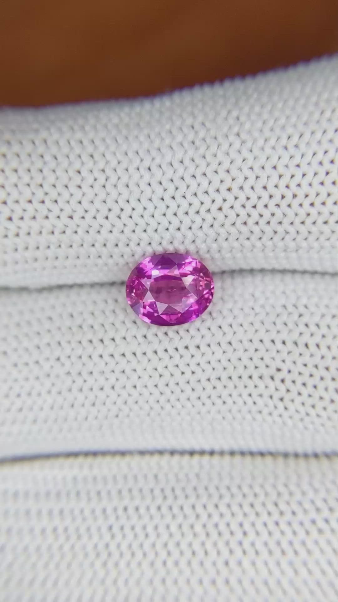 1.65 Ct. Purplish Pink Sapphire from Ceylon (Sri Lanka) Size Video