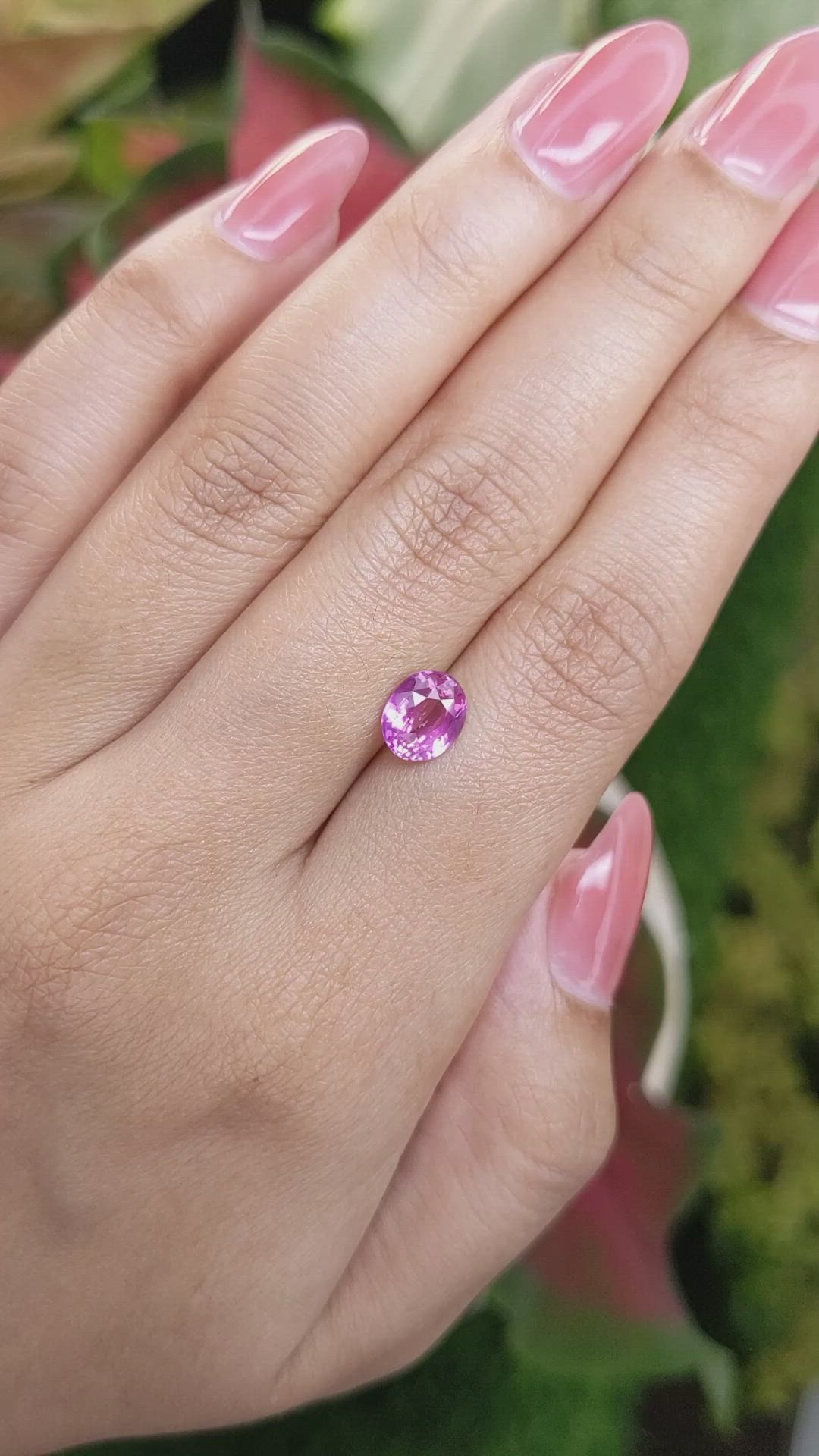 1.65 Ct. Purplish Pink Sapphire from Ceylon (Sri Lanka) Size Video
