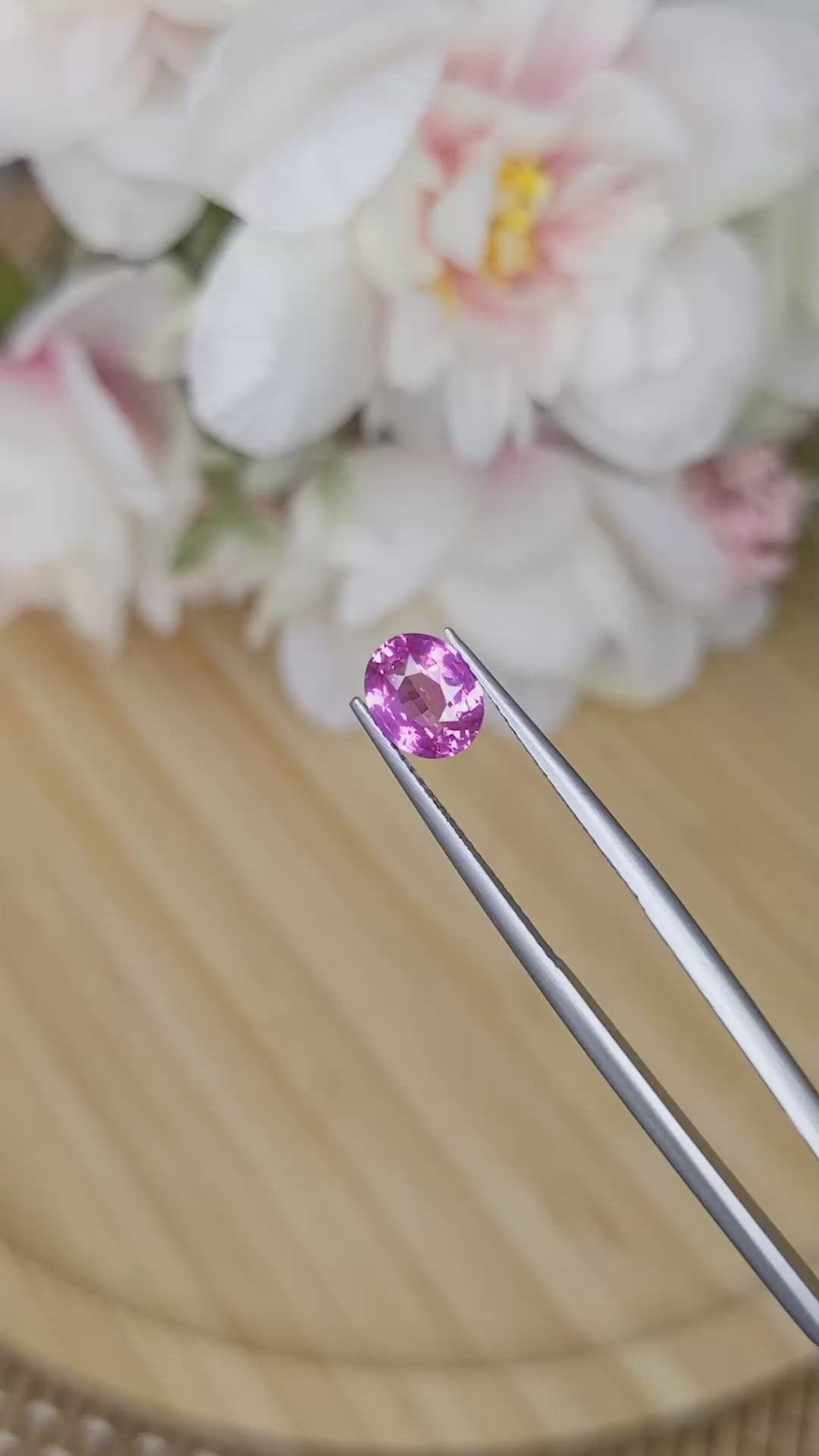 1.65 Ct. Purplish Pink Sapphire from Ceylon (Sri Lanka) Size Video