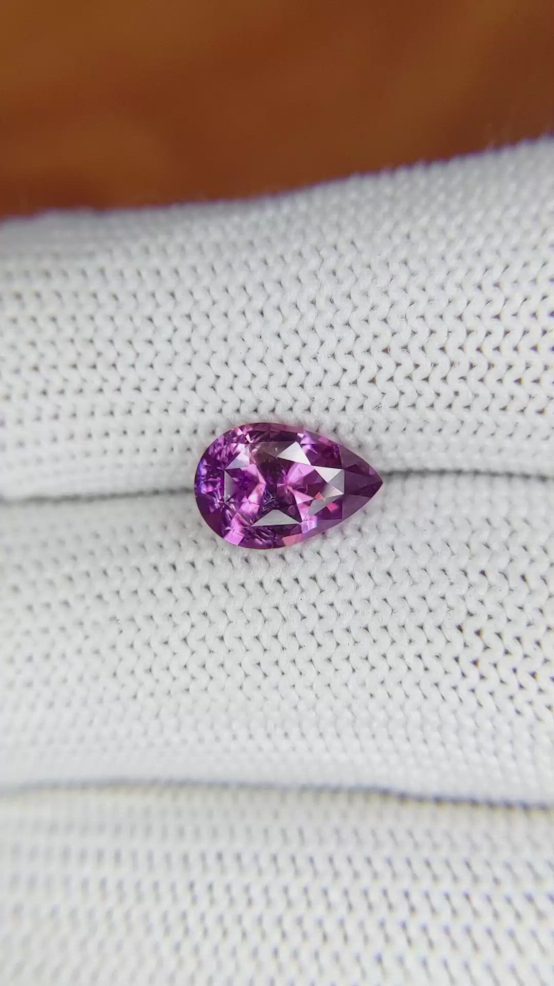 2.19 Ct. Pinkish Purple Sapphire from Ceylon (Sri Lanka) Size Video