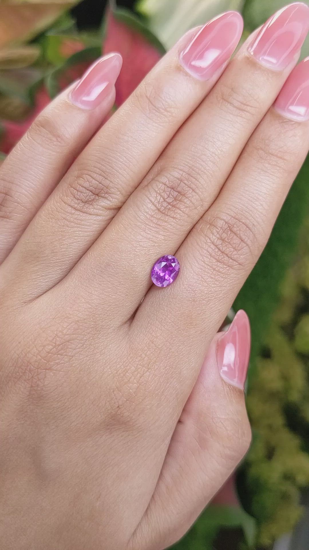 1.54 Ct. Pinkish Purple Sapphire from Ceylon (Sri Lanka) Size Video