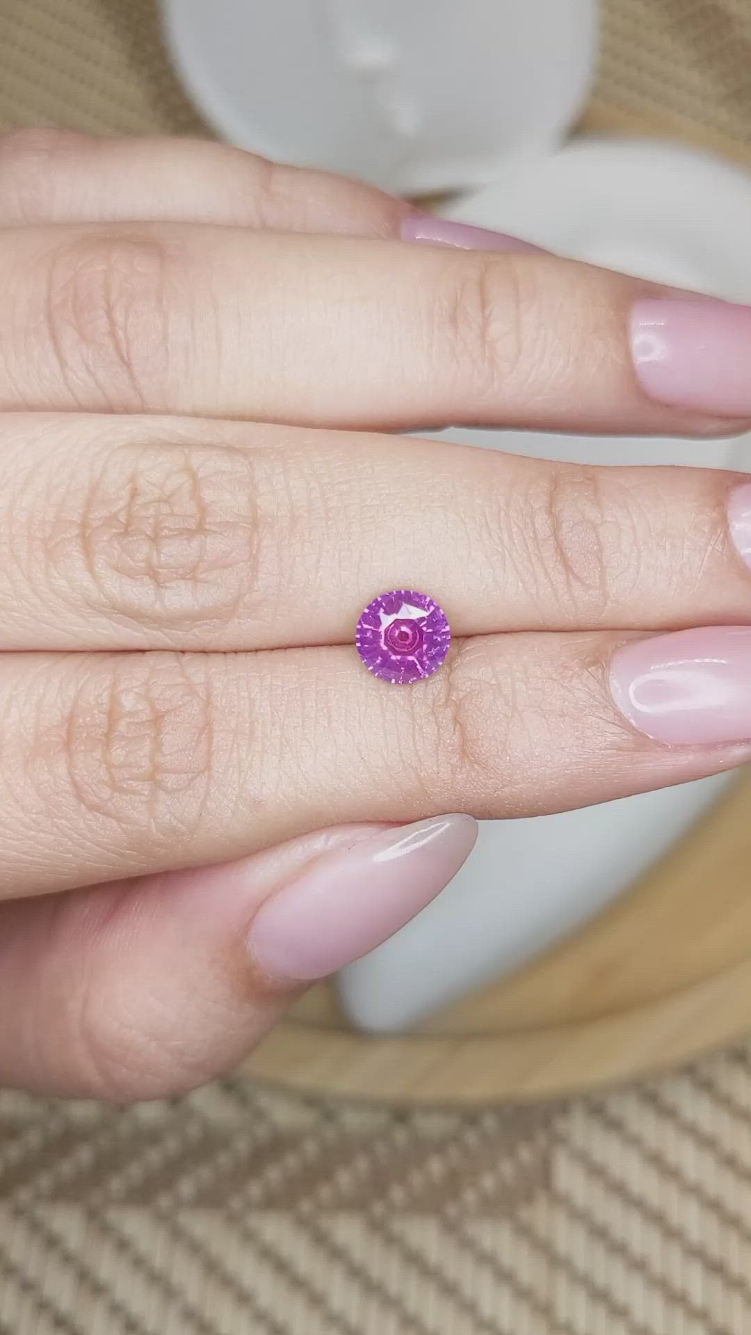 1.23 Ct. Purplish Pink Sapphire from Ceylon (Sri Lanka) Size Video