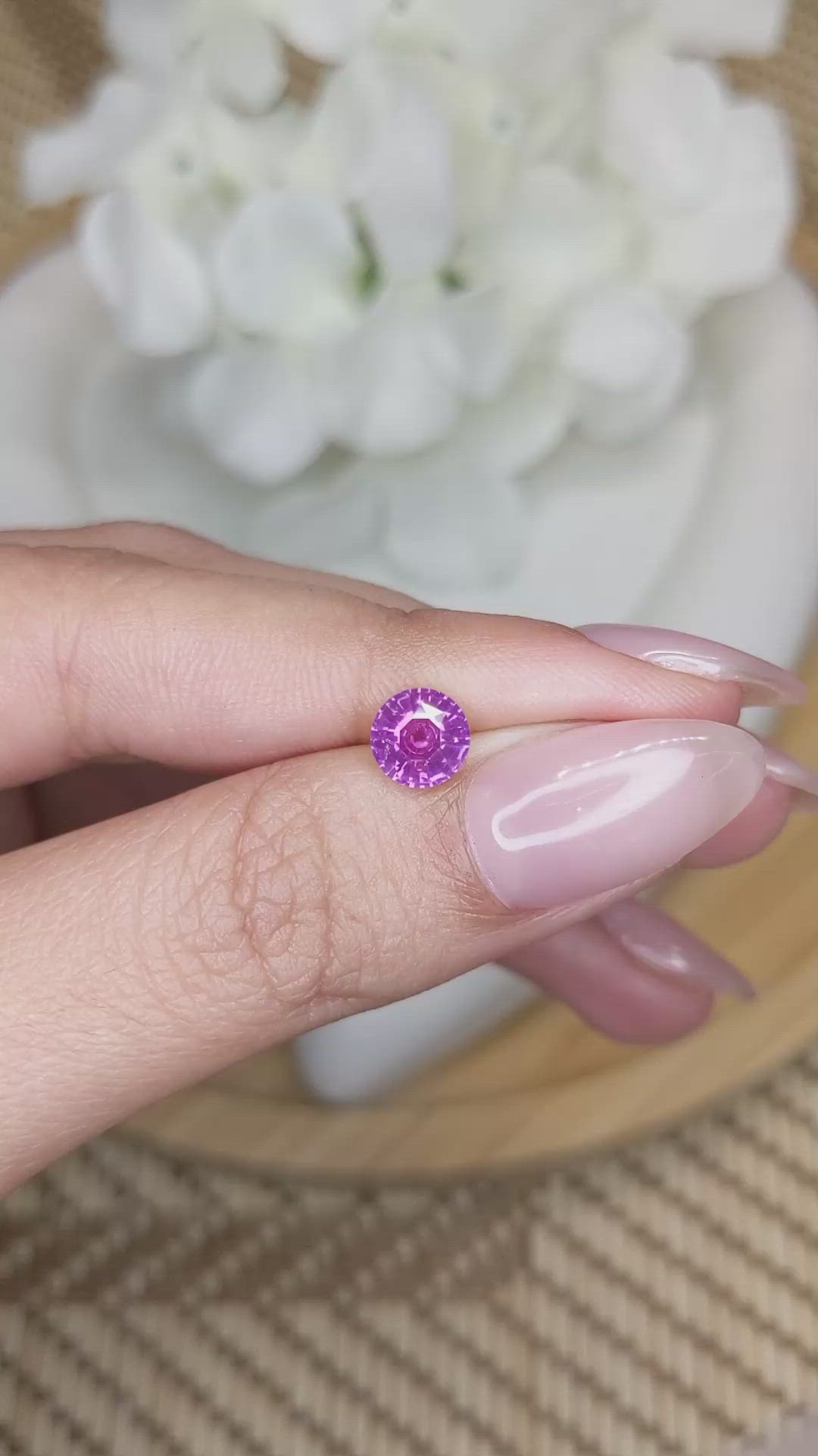 1.23 Ct. Purplish Pink Sapphire from Ceylon (Sri Lanka) Size Video
