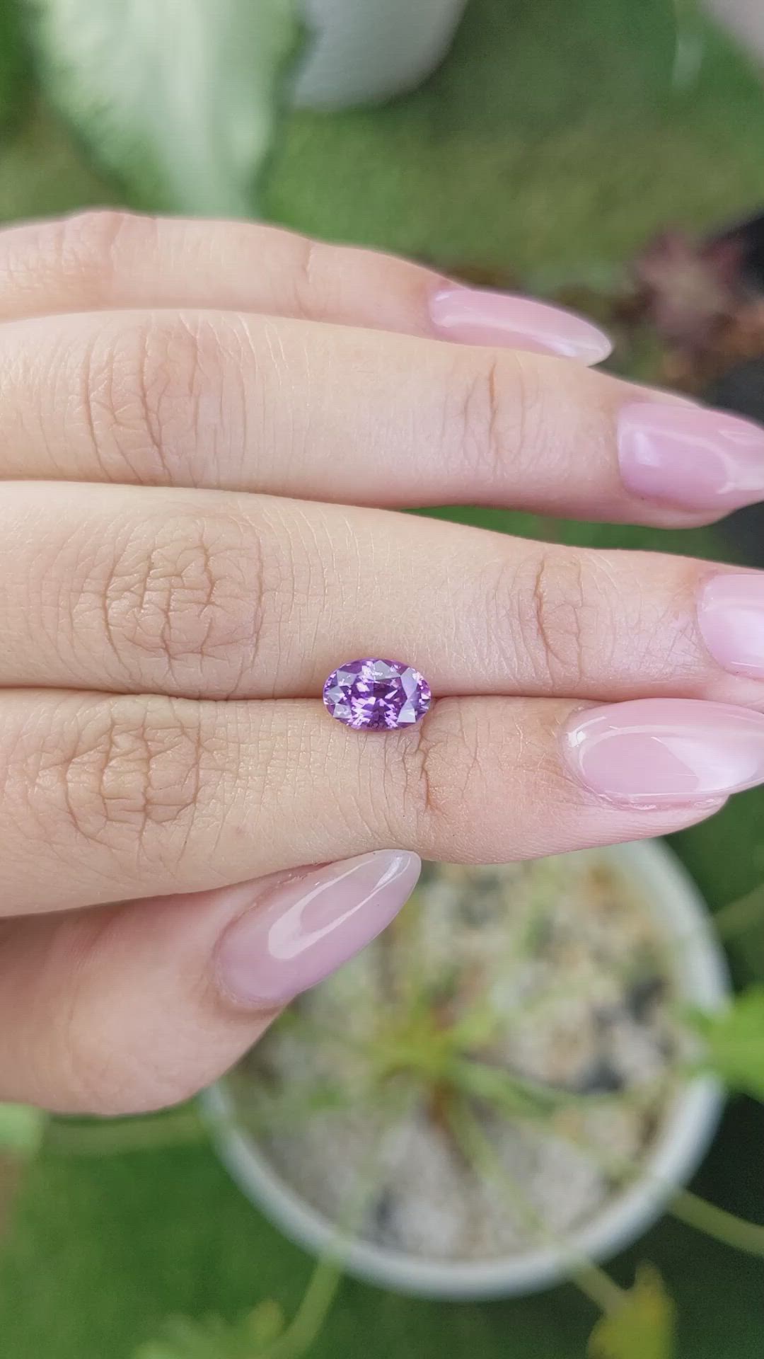 1.38 Ct. Pinkish Purple Sapphire from Ceylon (Sri Lanka) Size Video