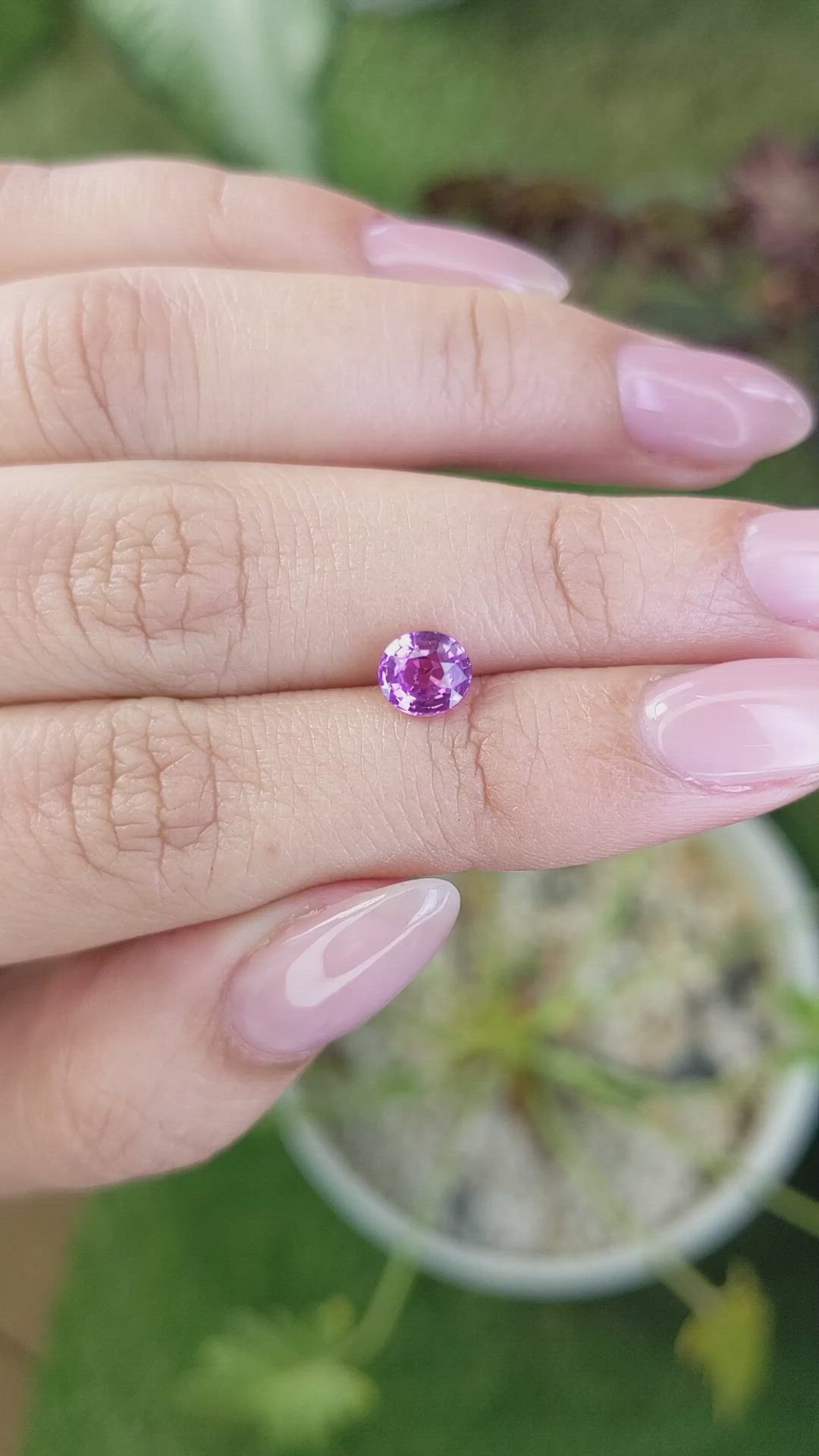 1.08 Ct. Purplish Pink Sapphire from Ceylon (Sri Lanka) Size Video