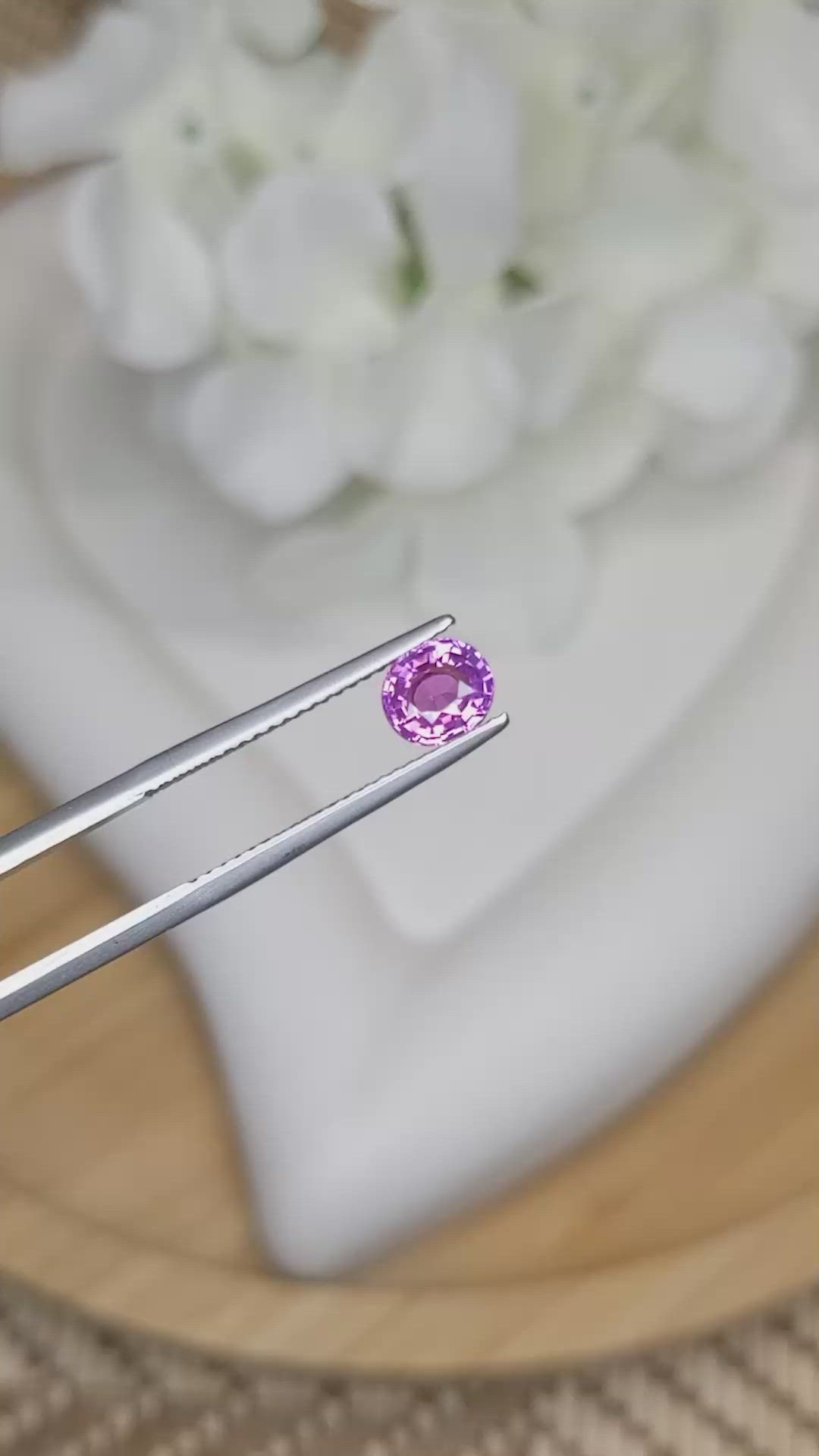 1.08 Ct. Purplish Pink Sapphire from Ceylon (Sri Lanka) Size Video