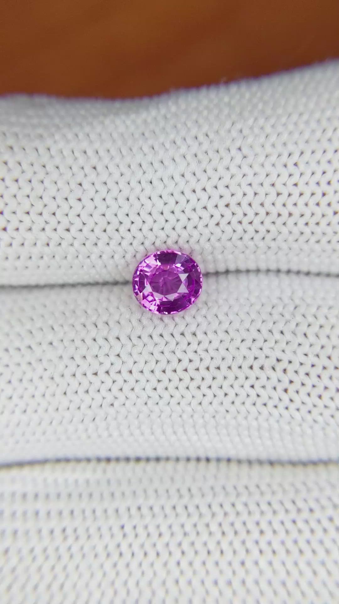 1.08 Ct. Purplish Pink Sapphire from Ceylon (Sri Lanka) Size Video