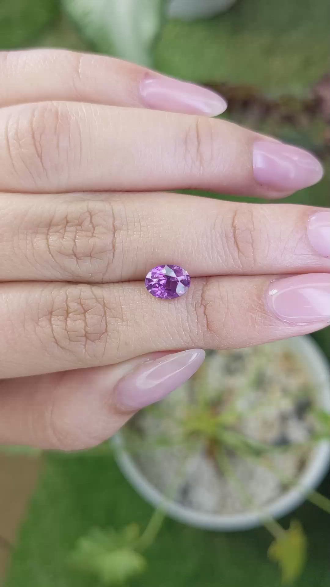 1.62 Ct. Pinkish Purple Sapphire from Ceylon (Sri Lanka) Size Video