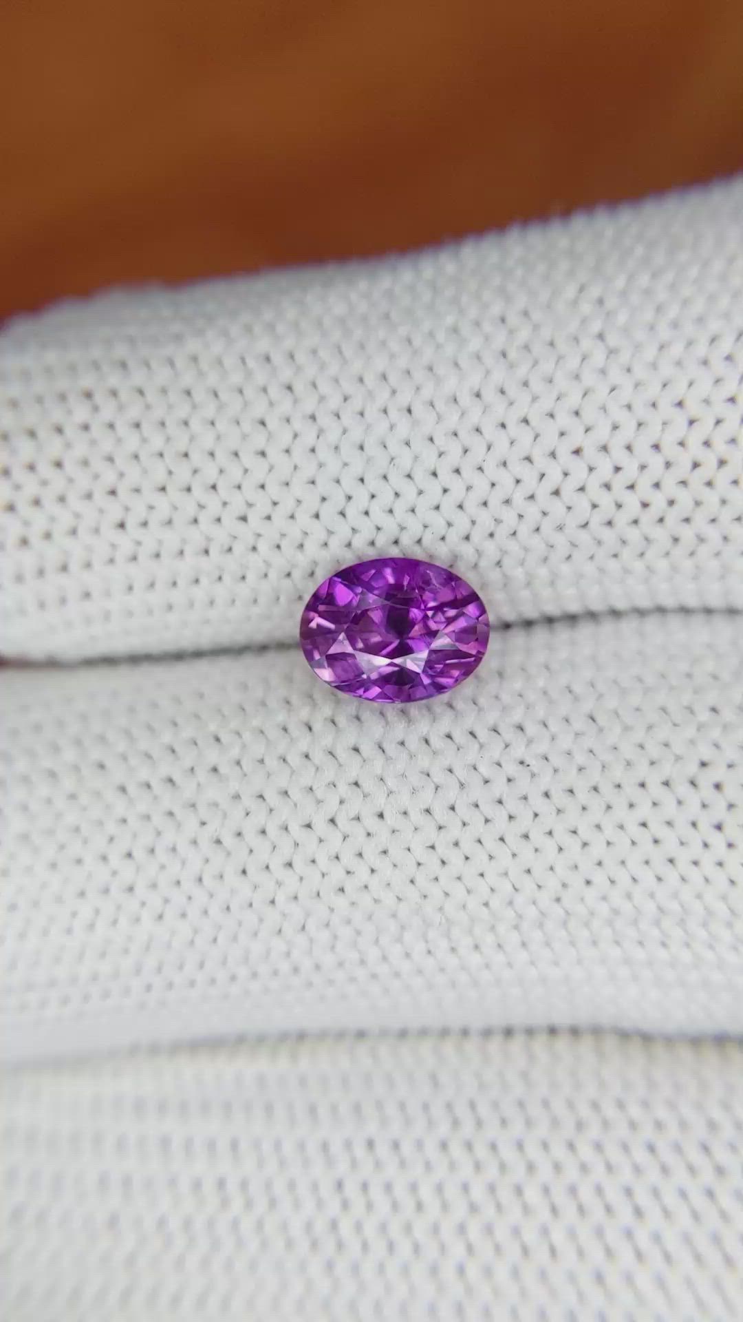 1.62 Ct. Pinkish Purple Sapphire from Ceylon (Sri Lanka) Size Video