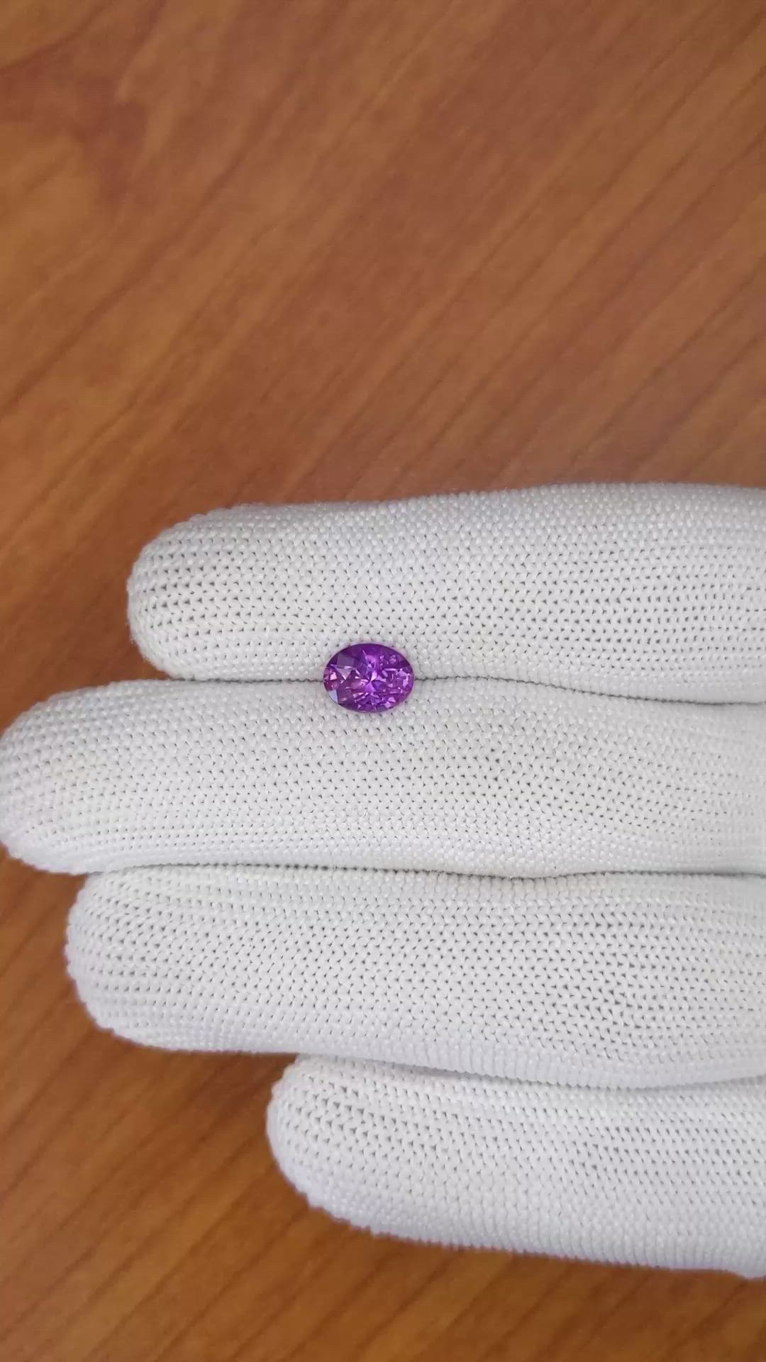 1.62 Ct. Pinkish Purple Sapphire from Ceylon (Sri Lanka) Size Video