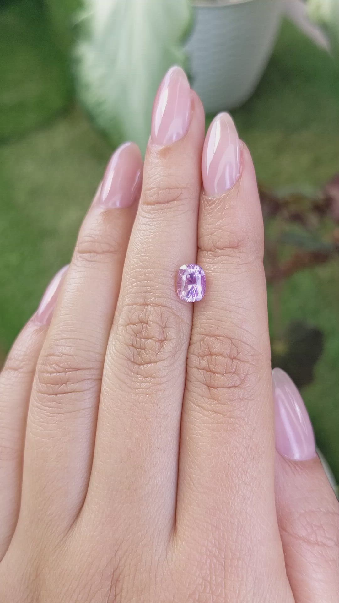 1.59 Ct. Pinkish Purple Sapphire from Ceylon (Sri Lanka) Size Video
