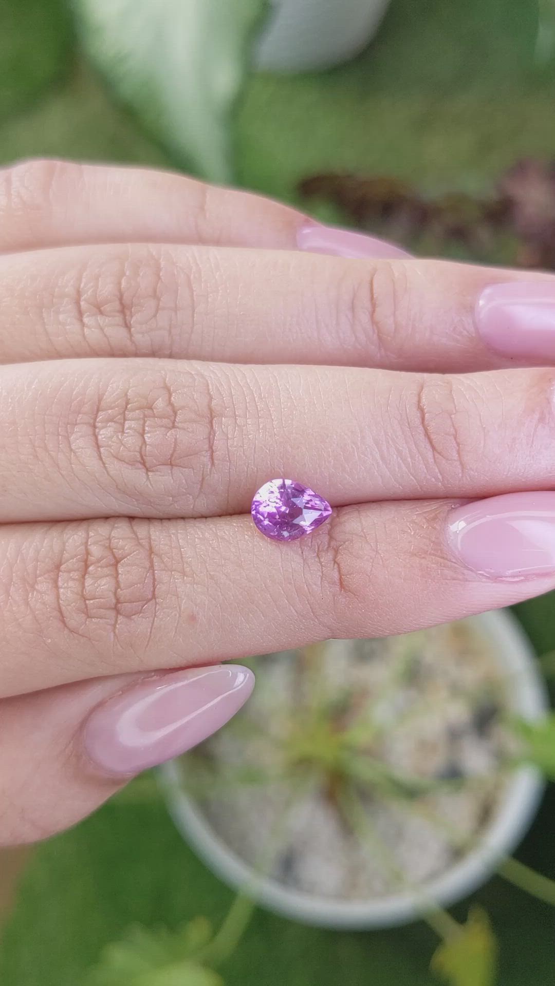 1.42 Ct. Pinkish Purple Sapphire from Ceylon (Sri Lanka) Size Video