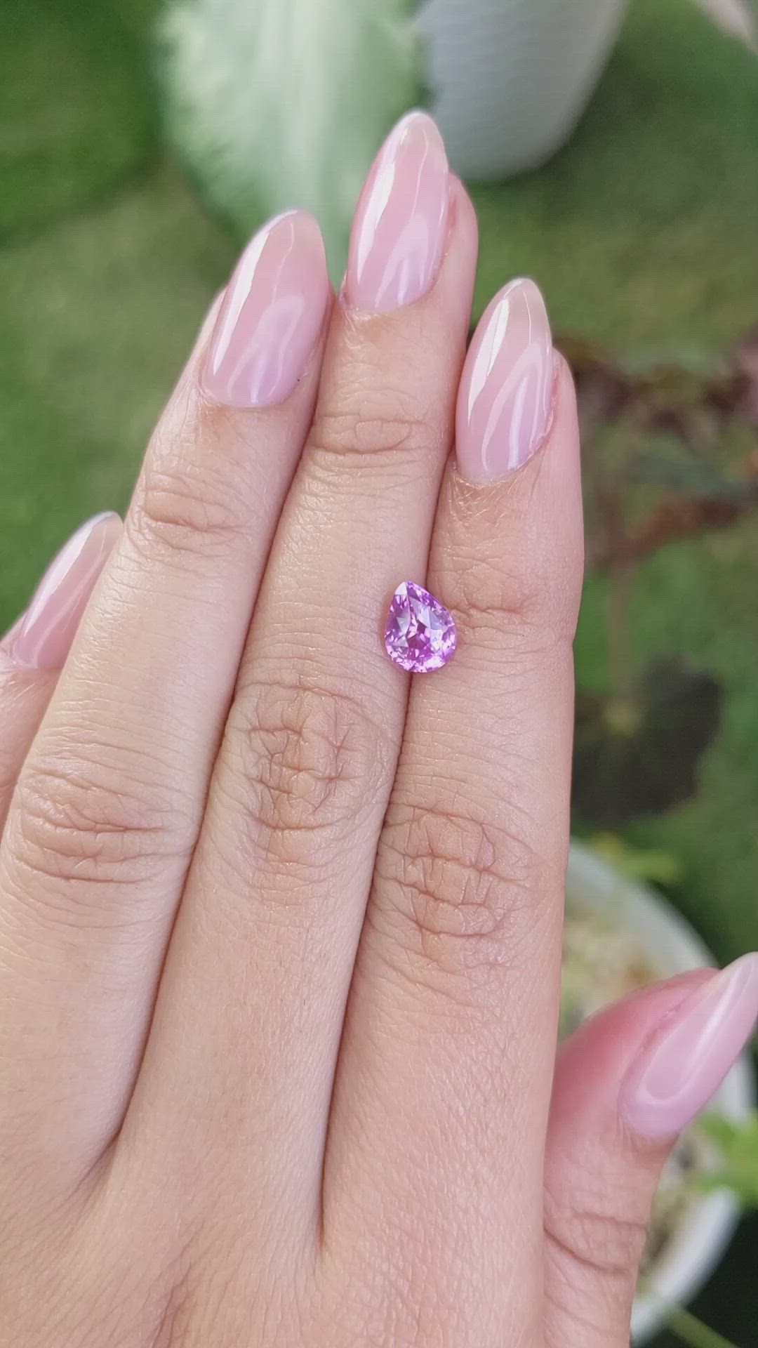 1.42 Ct. Pinkish Purple Sapphire from Ceylon (Sri Lanka) Size Video