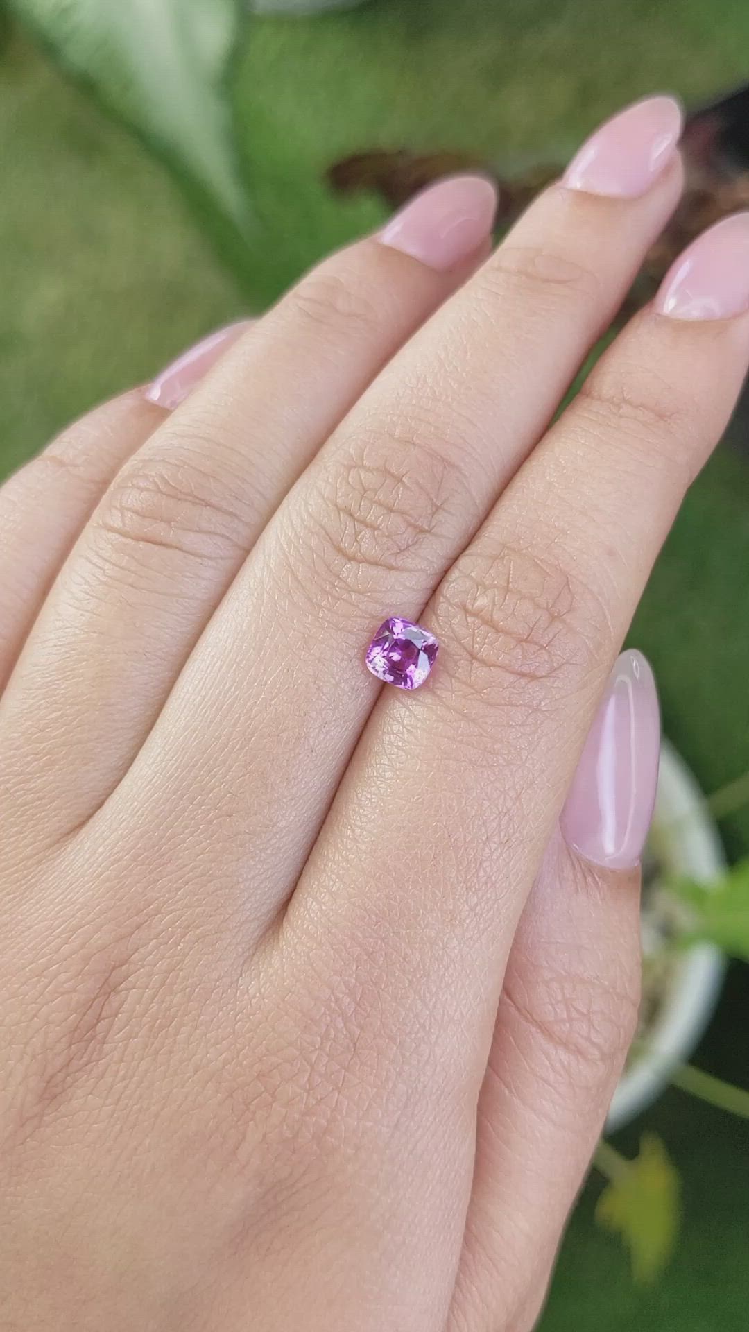 0.96 Ct. Purplish Pink Sapphire from Ceylon (Sri Lanka) Size Video