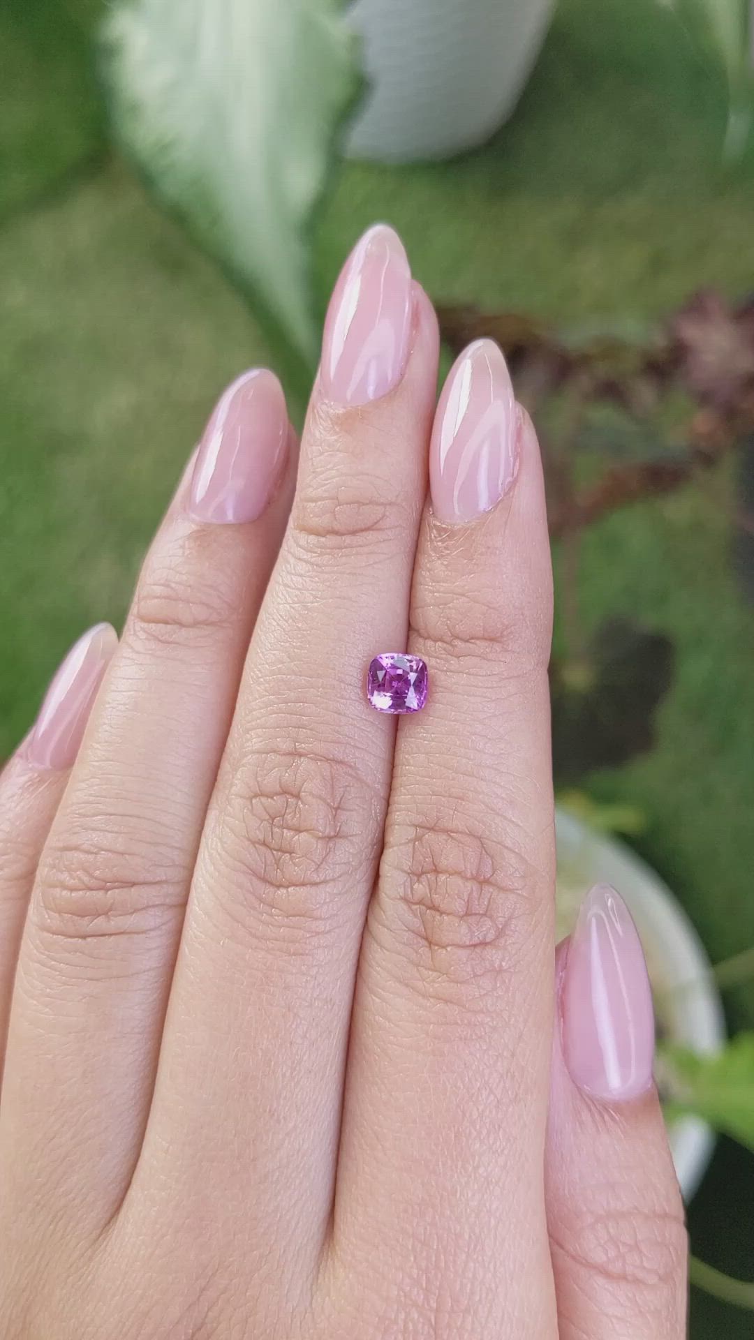 0.96 Ct. Purplish Pink Sapphire from Ceylon (Sri Lanka) Size Video