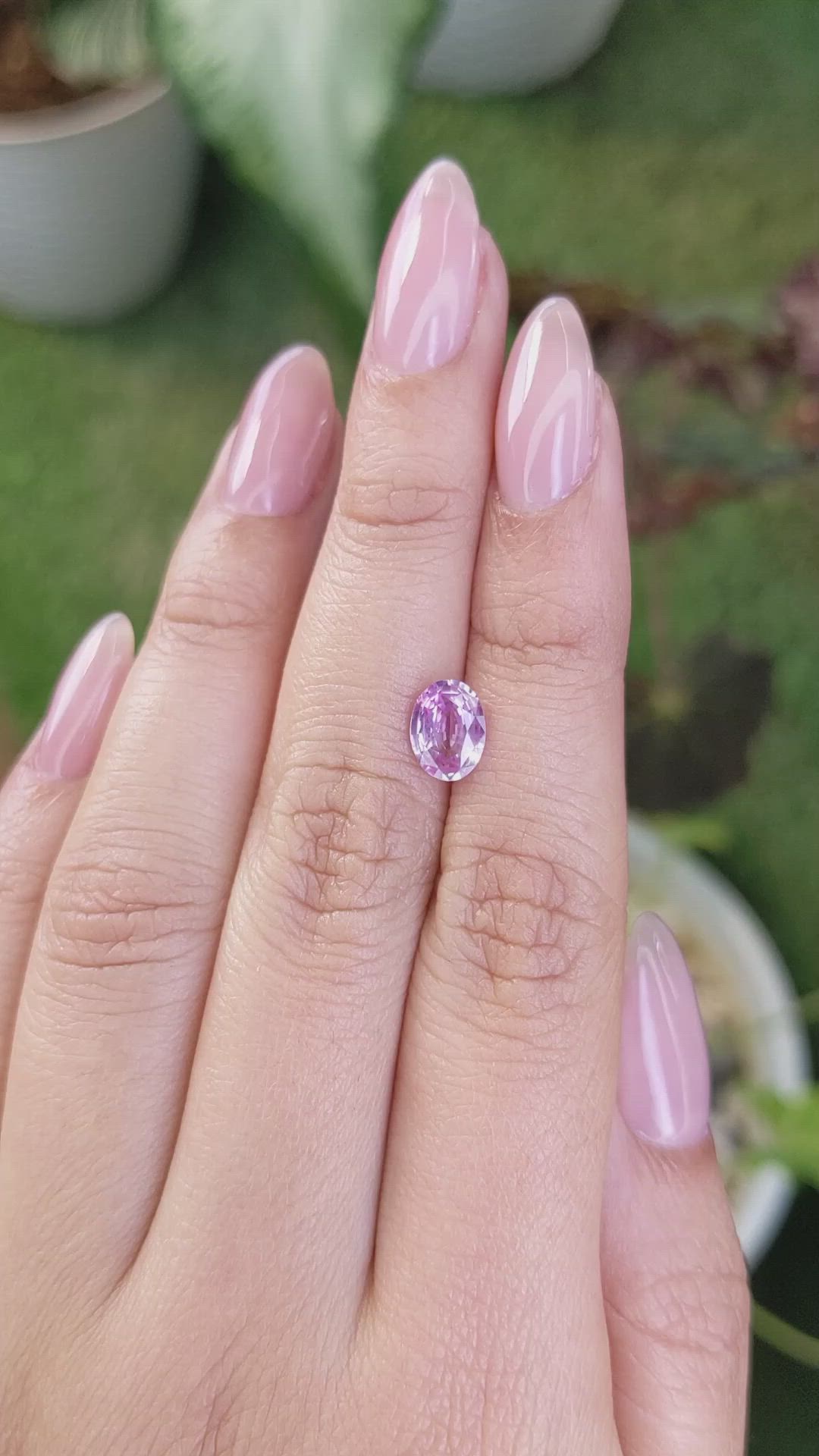 1.36 Ct. Pinkish Purple Sapphire from Ceylon (Sri Lanka) Size Video