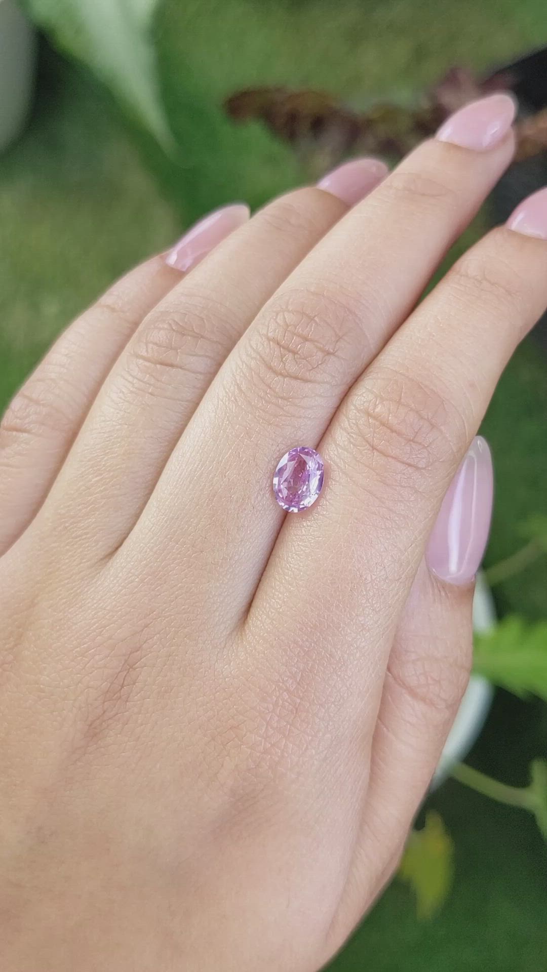 1.36 Ct. Pinkish Purple Sapphire from Ceylon (Sri Lanka) Size Video