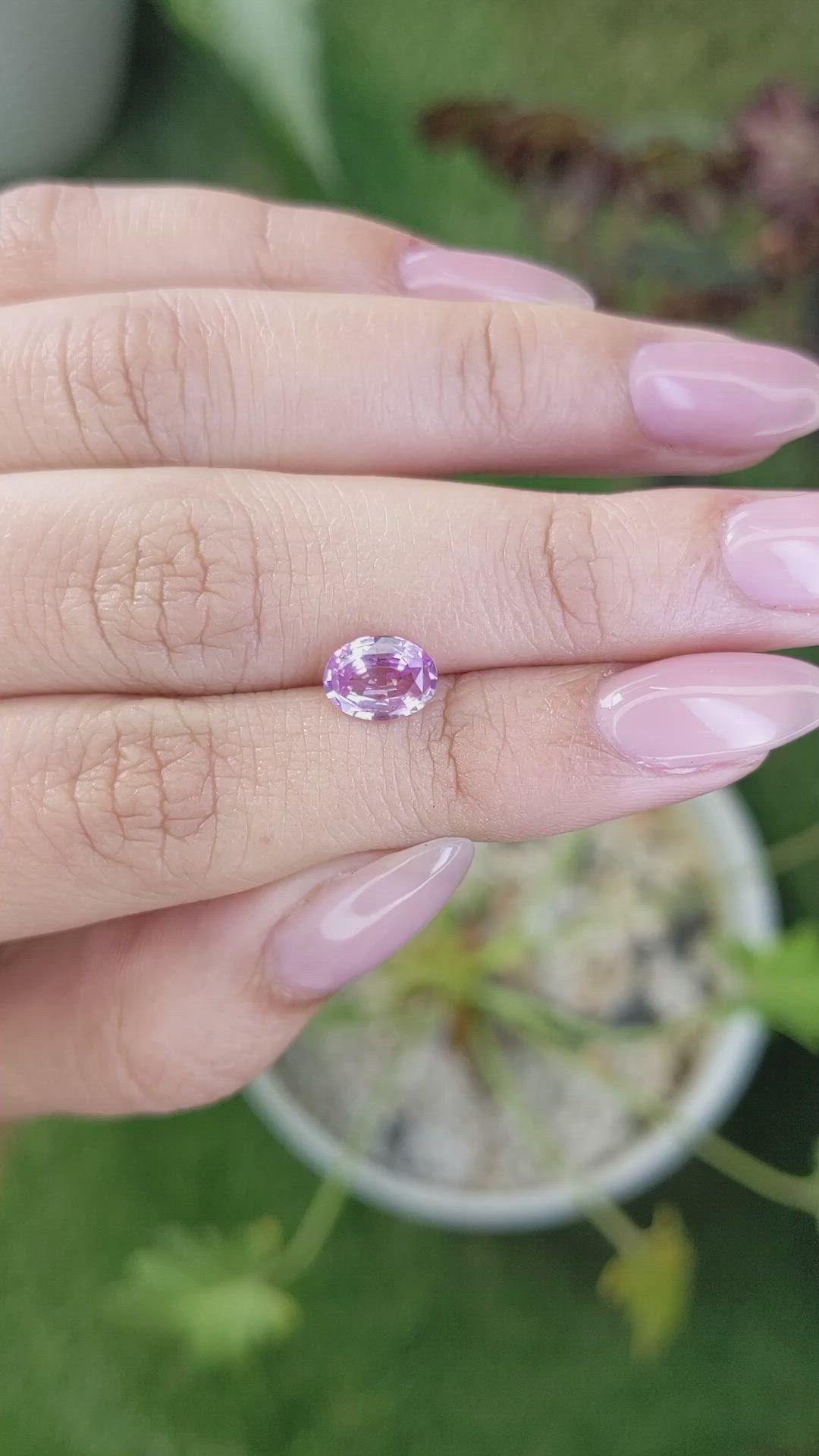 1.36 Ct. Pinkish Purple Sapphire from Ceylon (Sri Lanka) Size Video