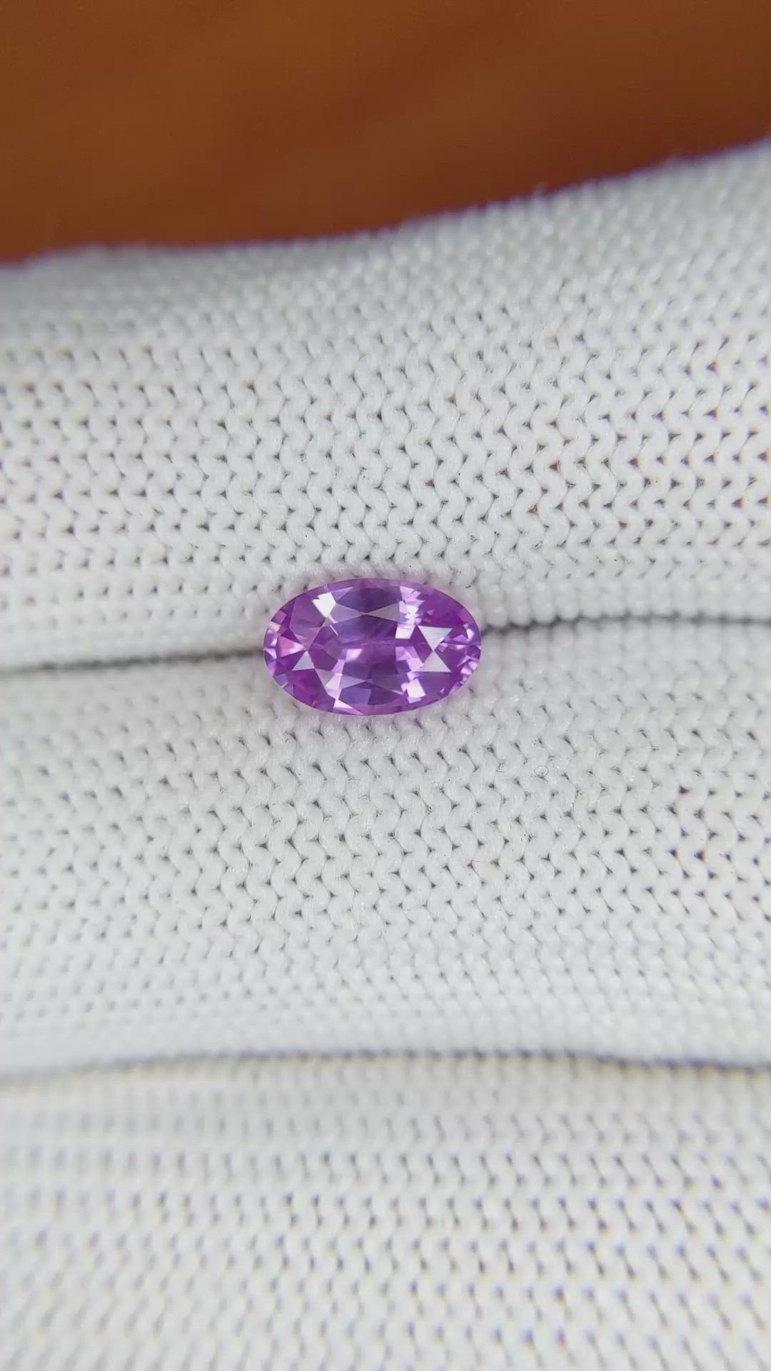 1.46 Ct. Pinkish Purple Sapphire from Ceylon (Sri Lanka) Size Video