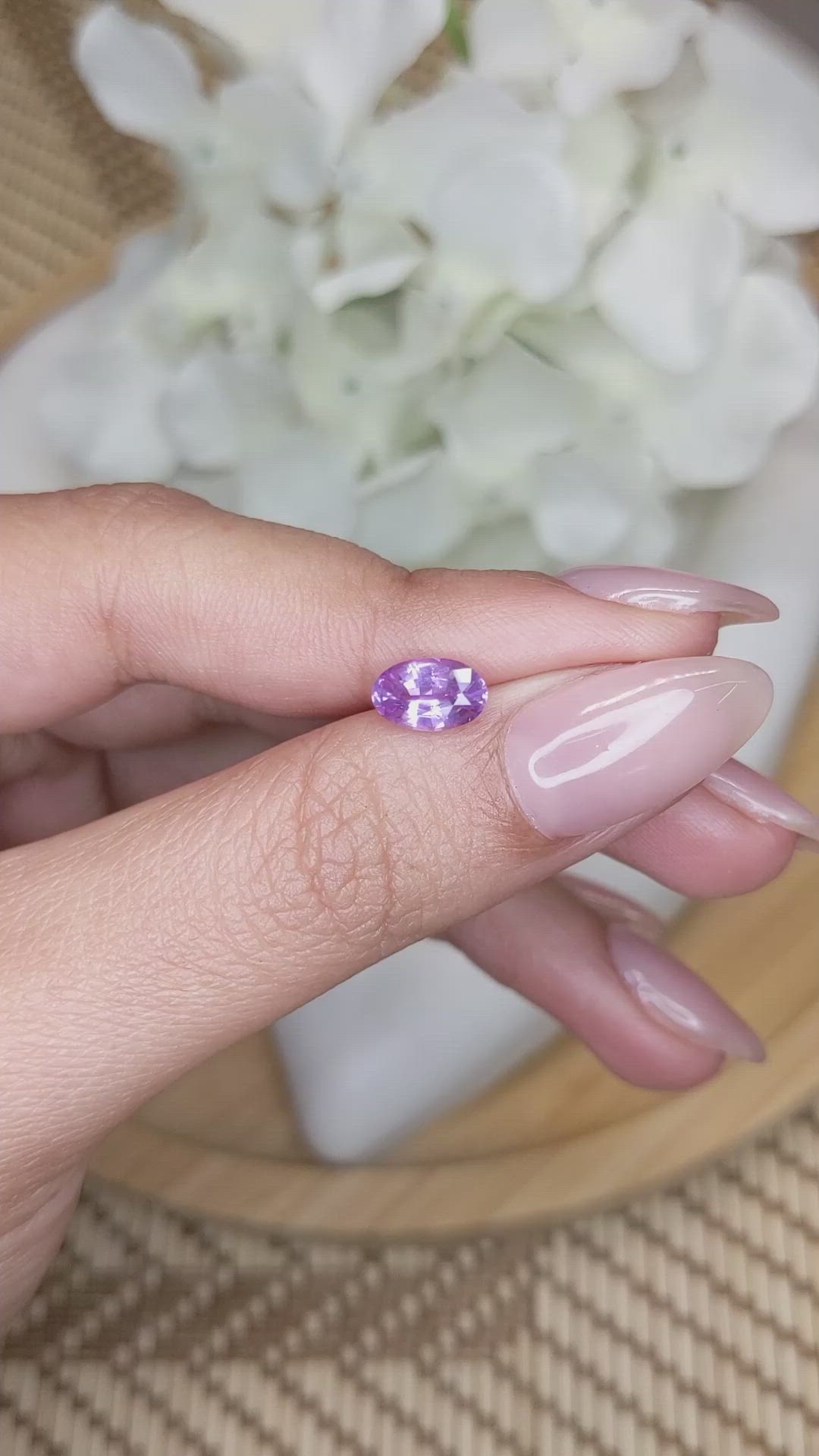 1.46 Ct. Pinkish Purple Sapphire from Ceylon (Sri Lanka) Size Video