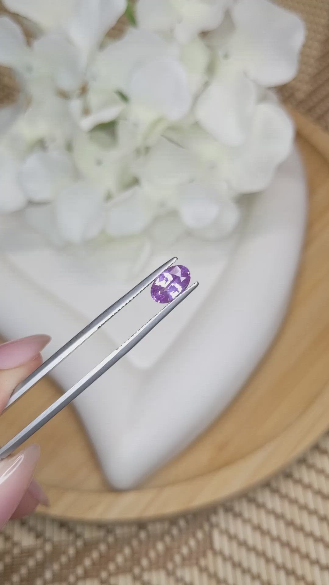 1.46 Ct. Pinkish Purple Sapphire from Ceylon (Sri Lanka) Size Video