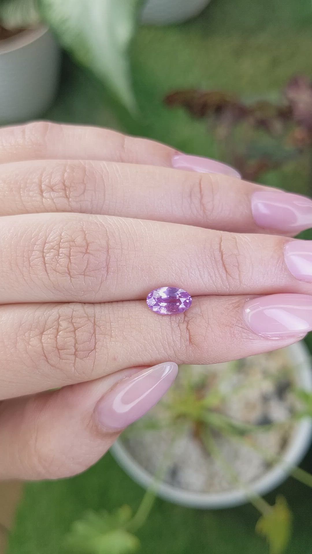 1.46 Ct. Pinkish Purple Sapphire from Ceylon (Sri Lanka) Size Video