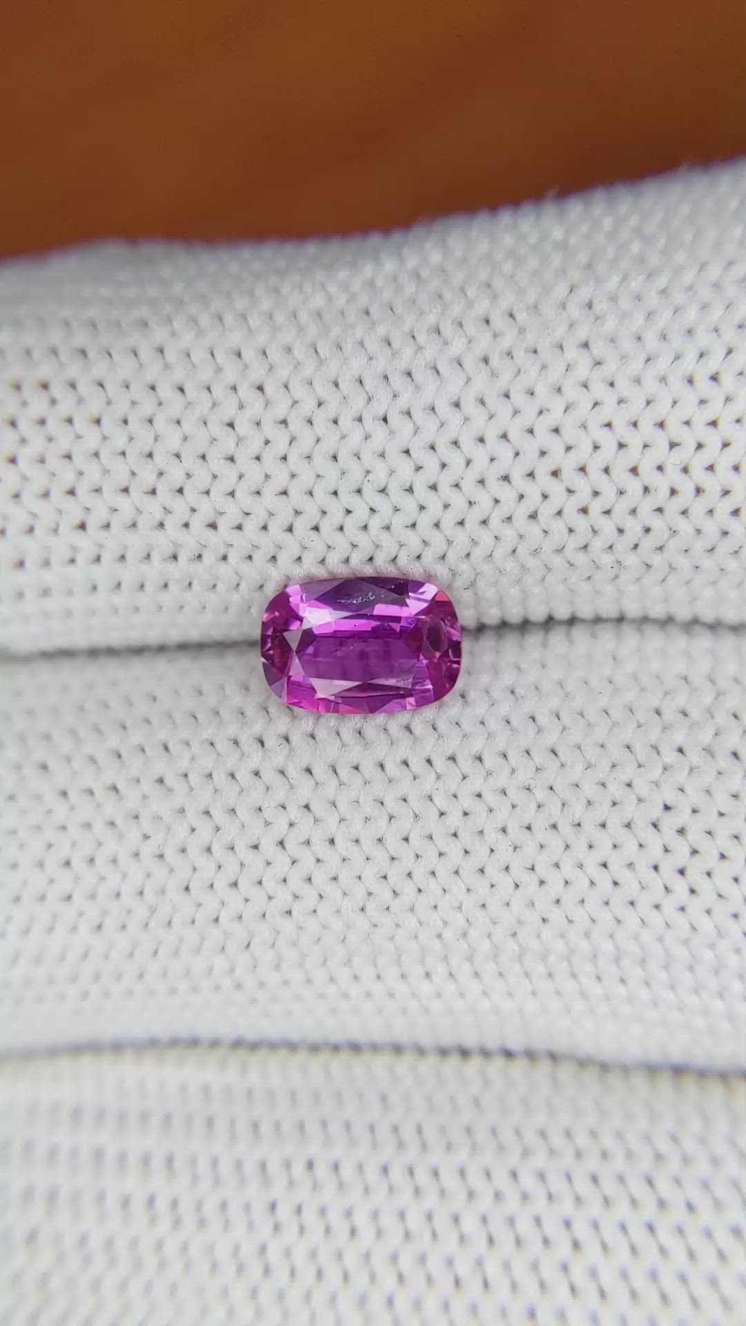 1.21 Ct. Purplish Pink Sapphire from Ceylon (Sri Lanka) Size Video