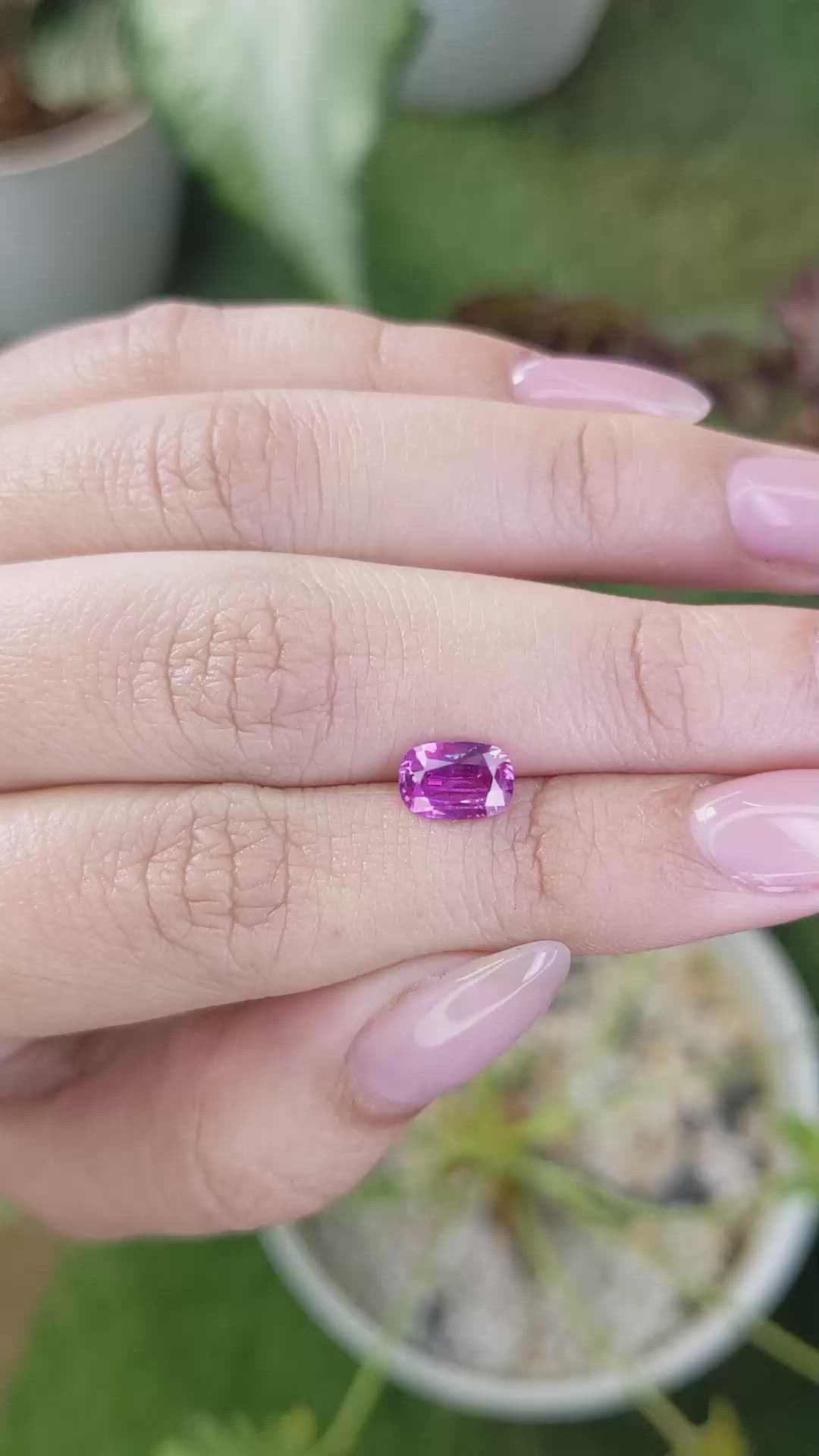 1.21 Ct. Purplish Pink Sapphire from Ceylon (Sri Lanka) Size Video