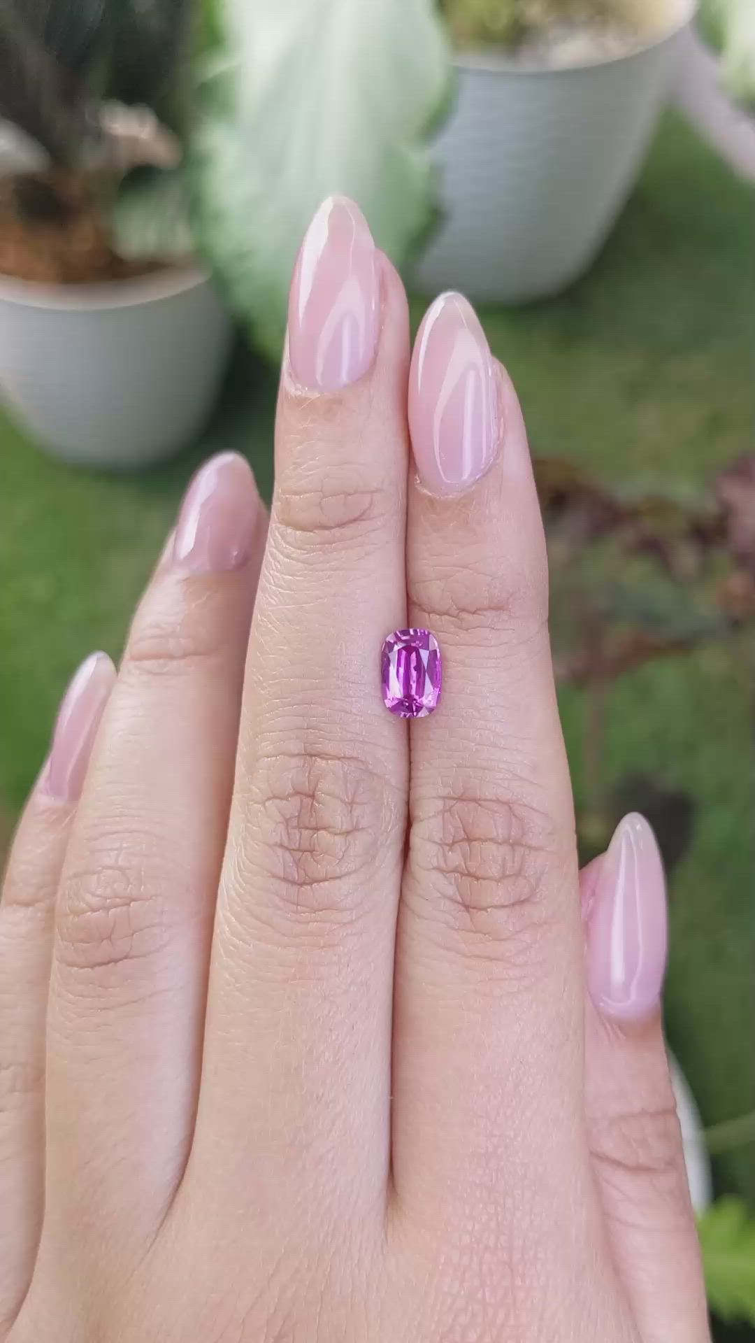 1.21 Ct. Purplish Pink Sapphire from Ceylon (Sri Lanka) Size Video