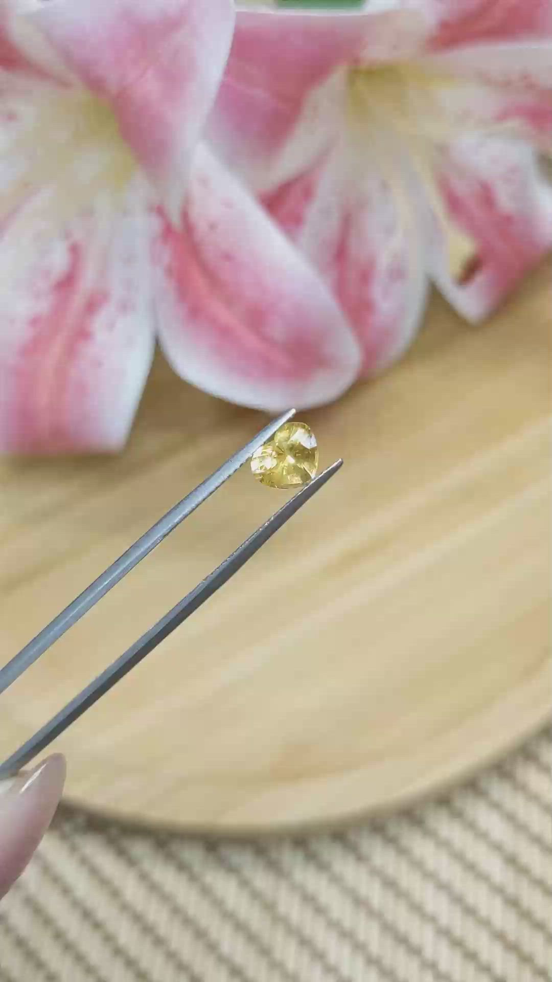1.59 Ct. Yellow Sapphire from Ceylon (Sri Lanka) Size Video