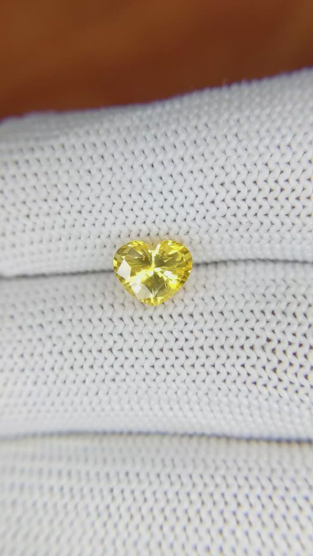 1.59 Ct. Yellow Sapphire from Ceylon (Sri Lanka) Size Video
