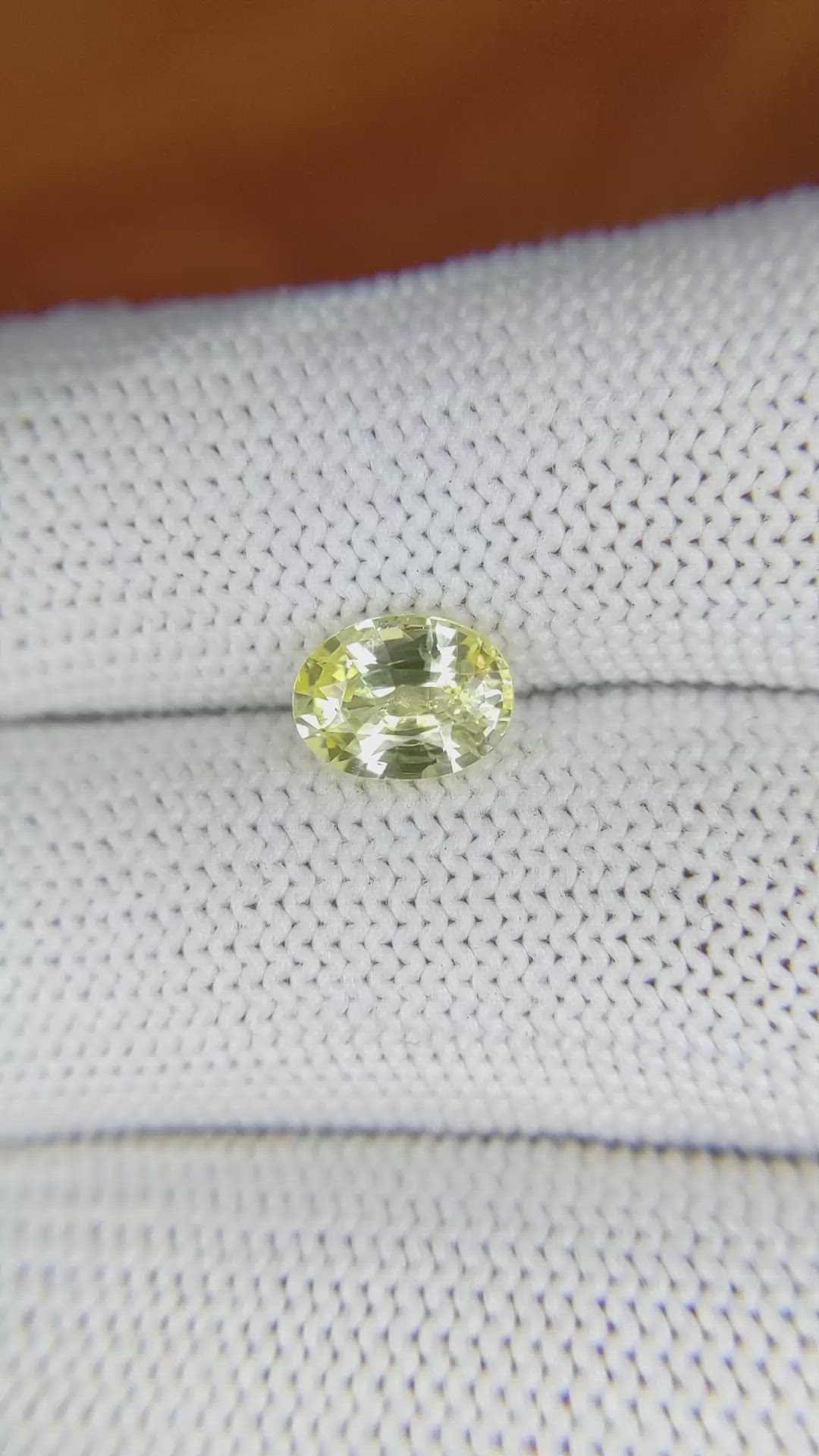 1.55 Ct. Yellow Sapphire from Ceylon (Sri Lanka) Size Video