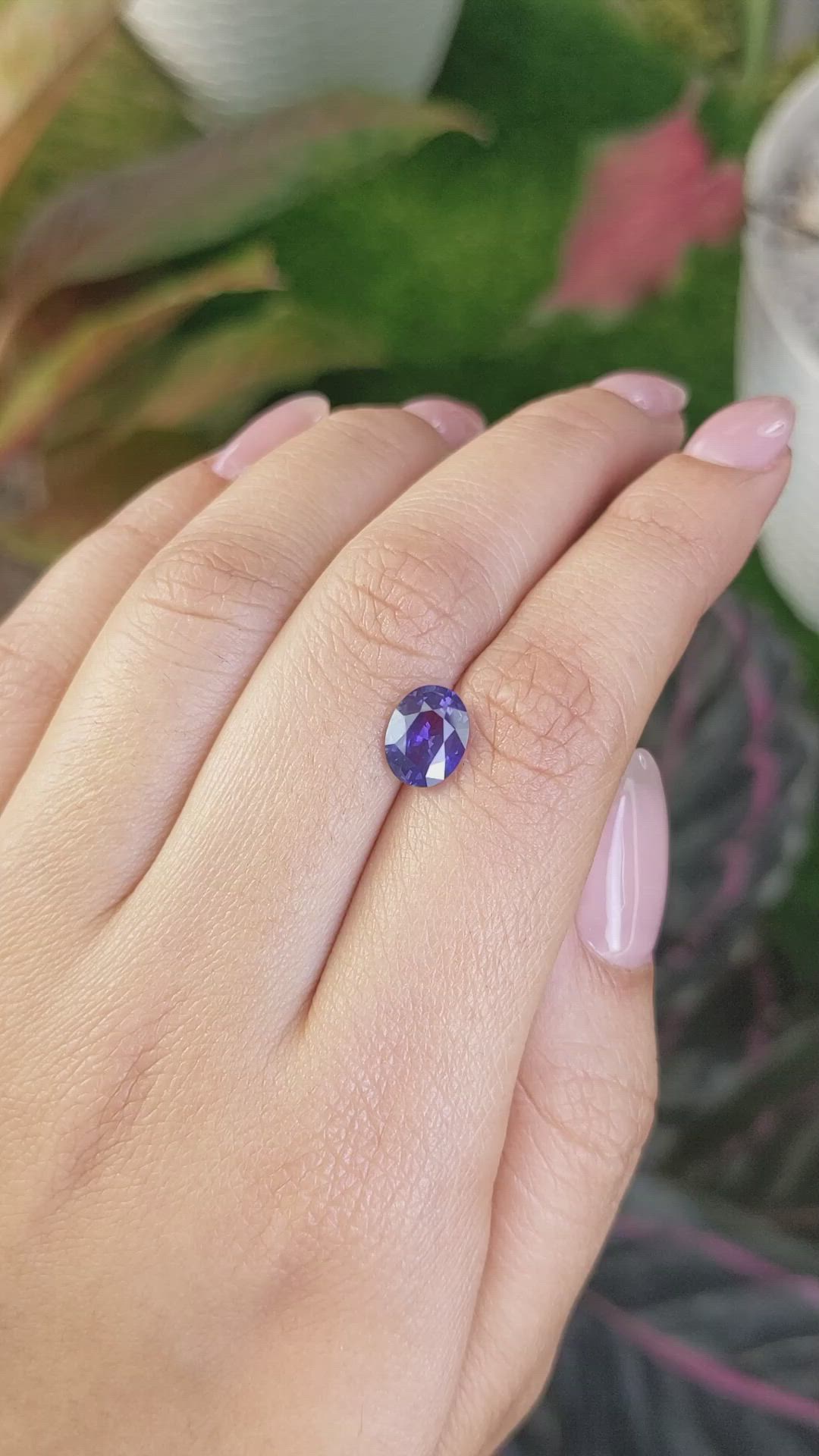 2.03 Ct. Bluish Purple Sapphire from Ceylon (Sri Lanka) Size Video