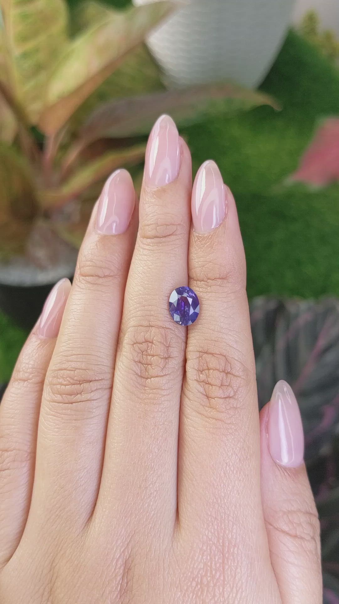 2.03 Ct. Bluish Purple Sapphire from Ceylon (Sri Lanka) Size Video