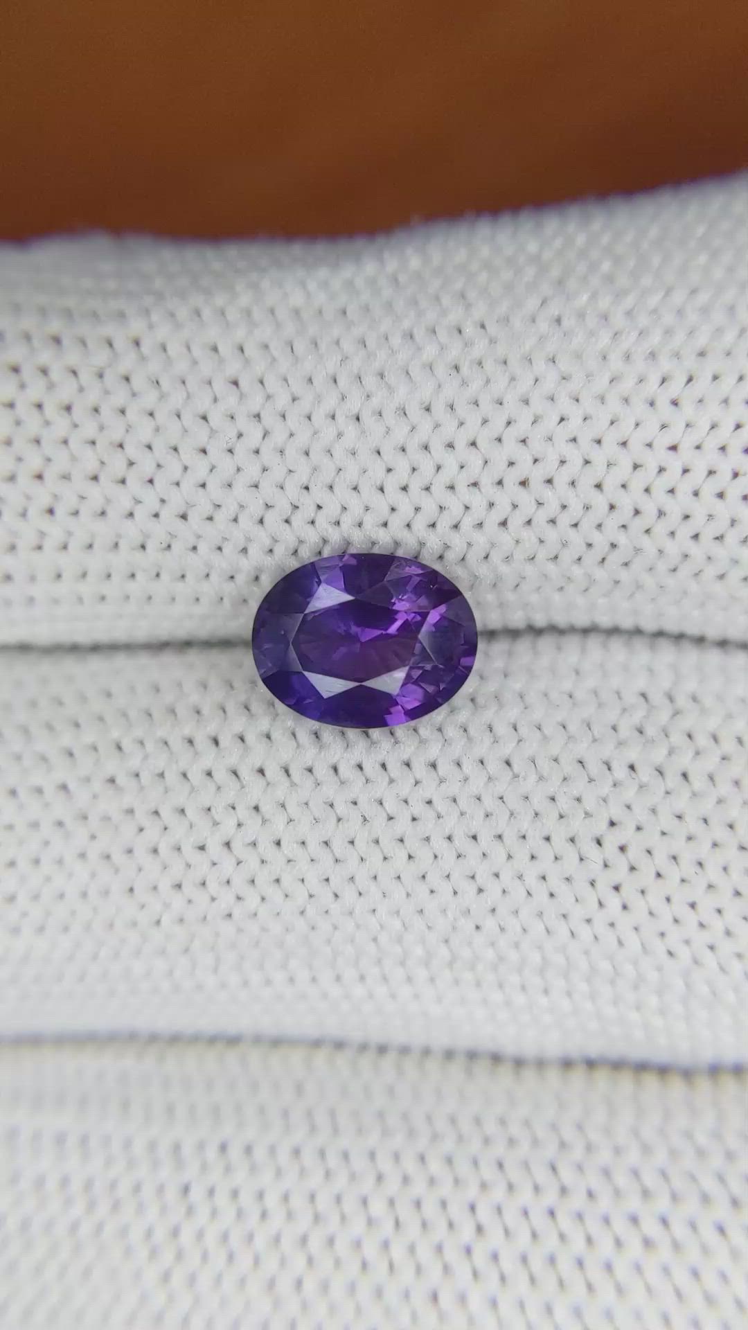2.03 Ct. Bluish Purple Sapphire from Ceylon (Sri Lanka) Size Video