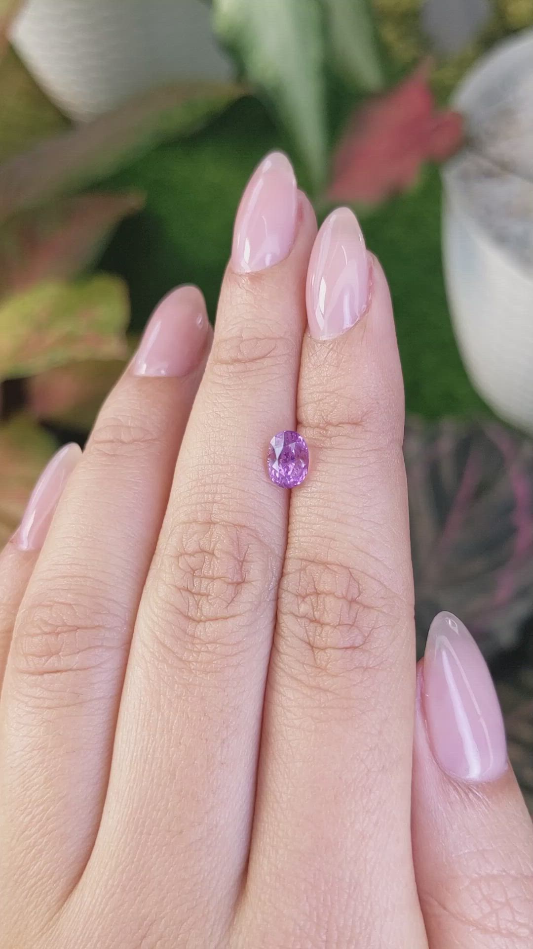 1.45 Ct. Pinkish Purple Sapphire from Ceylon (Sri Lanka) Size Video