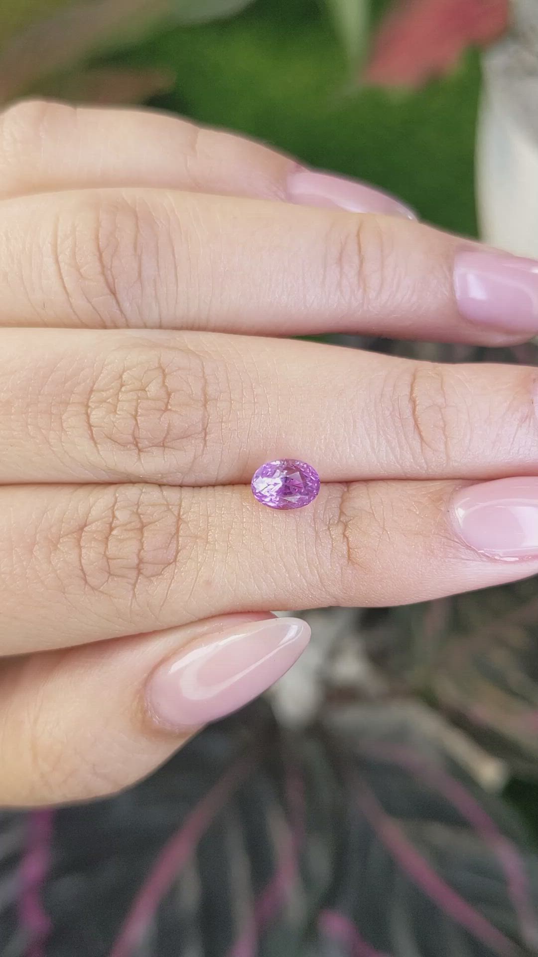 1.45 Ct. Pinkish Purple Sapphire from Ceylon (Sri Lanka) Size Video