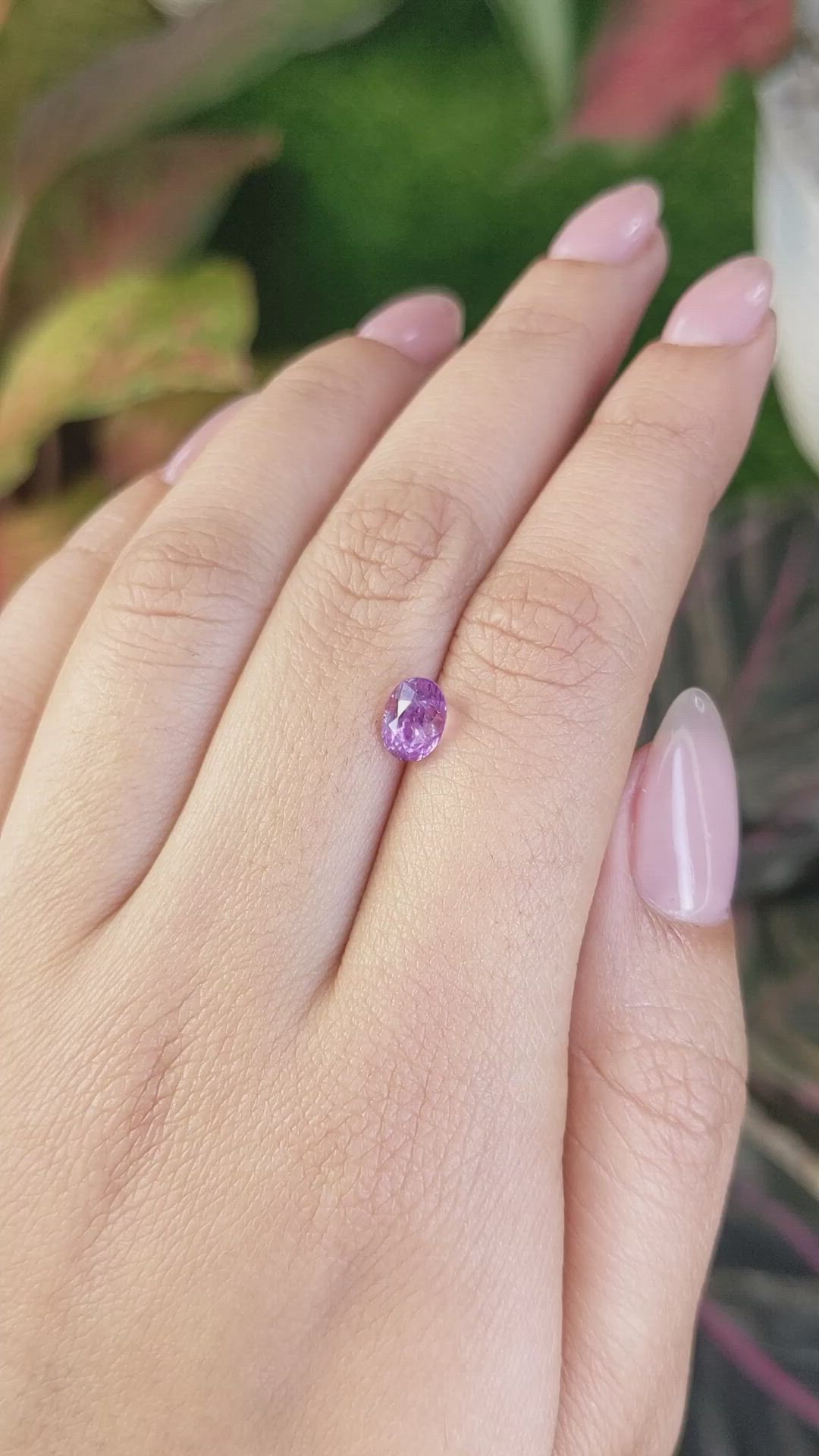 1.45 Ct. Pinkish Purple Sapphire from Ceylon (Sri Lanka) Size Video