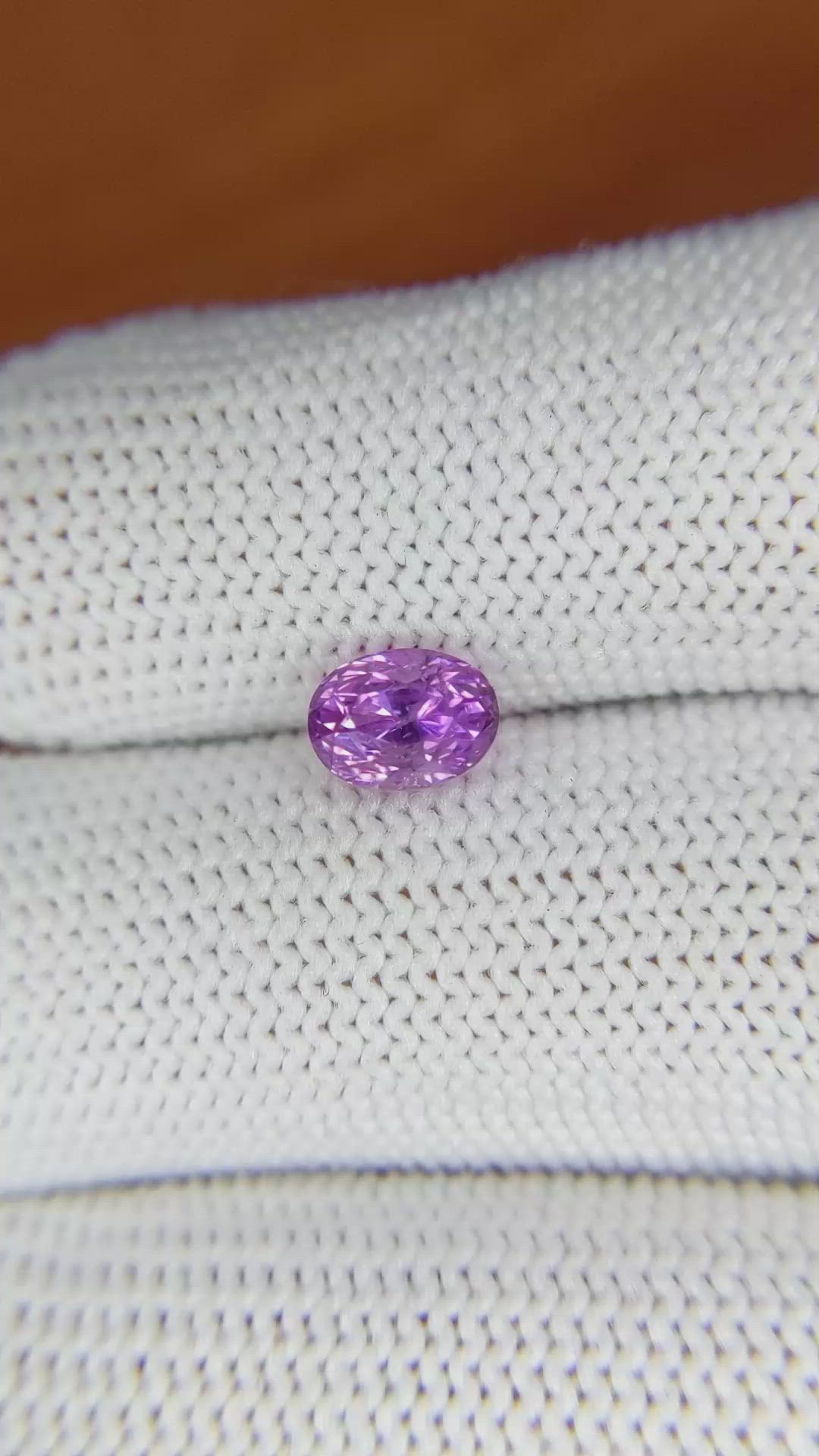 1.45 Ct. Pinkish Purple Sapphire from Ceylon (Sri Lanka) Size Video