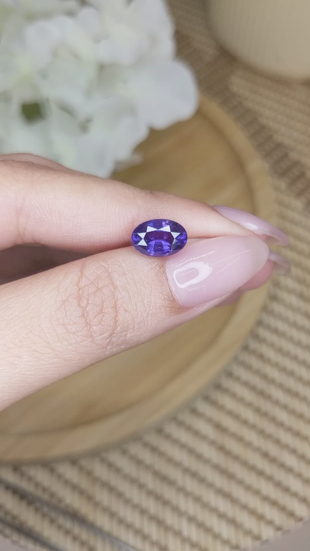 2.67 Ct. Purple Sapphire from Ceylon (Sri Lanka) Size Video
