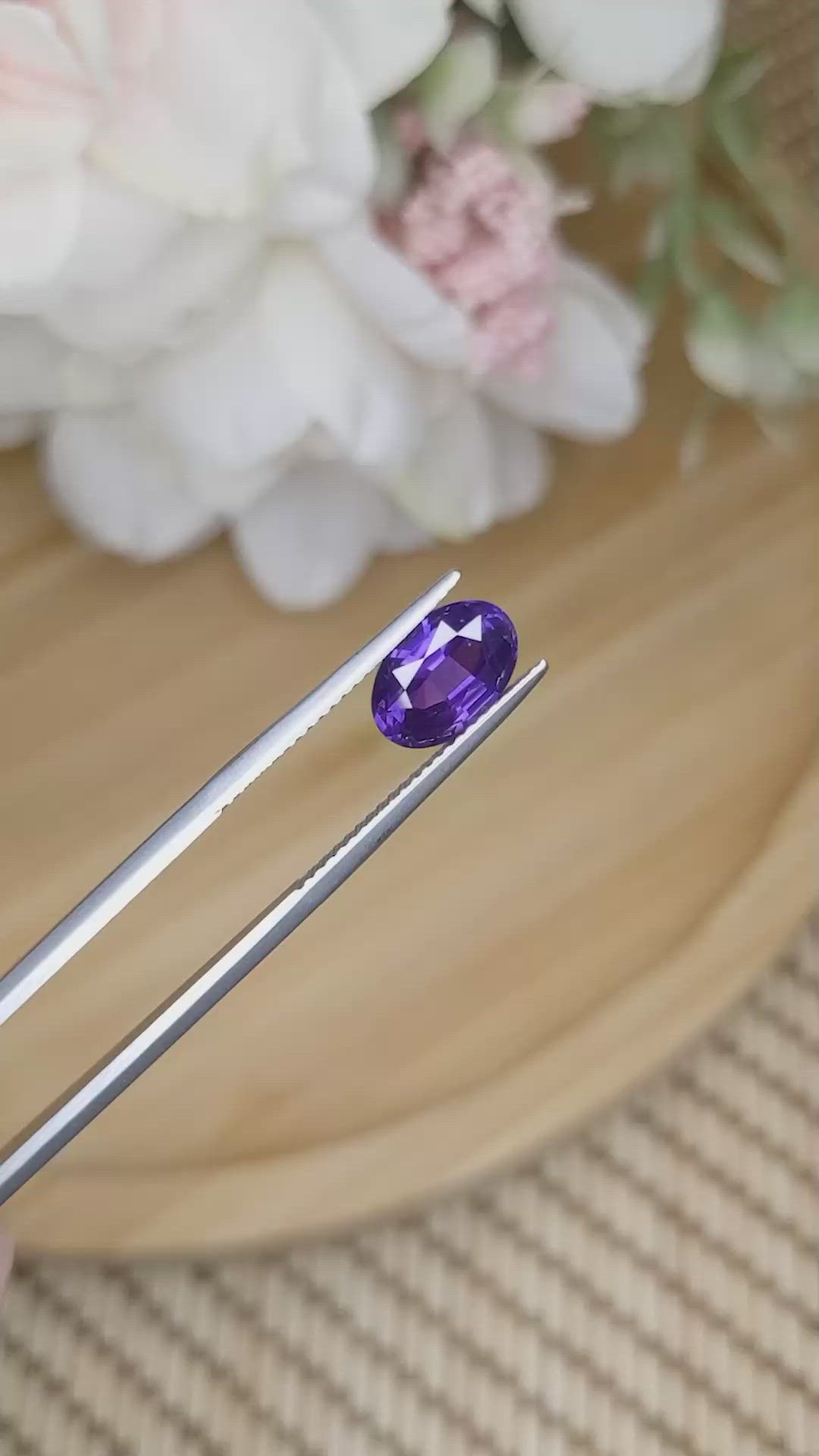 2.67 Ct. Purple Sapphire from Ceylon (Sri Lanka) Size Video