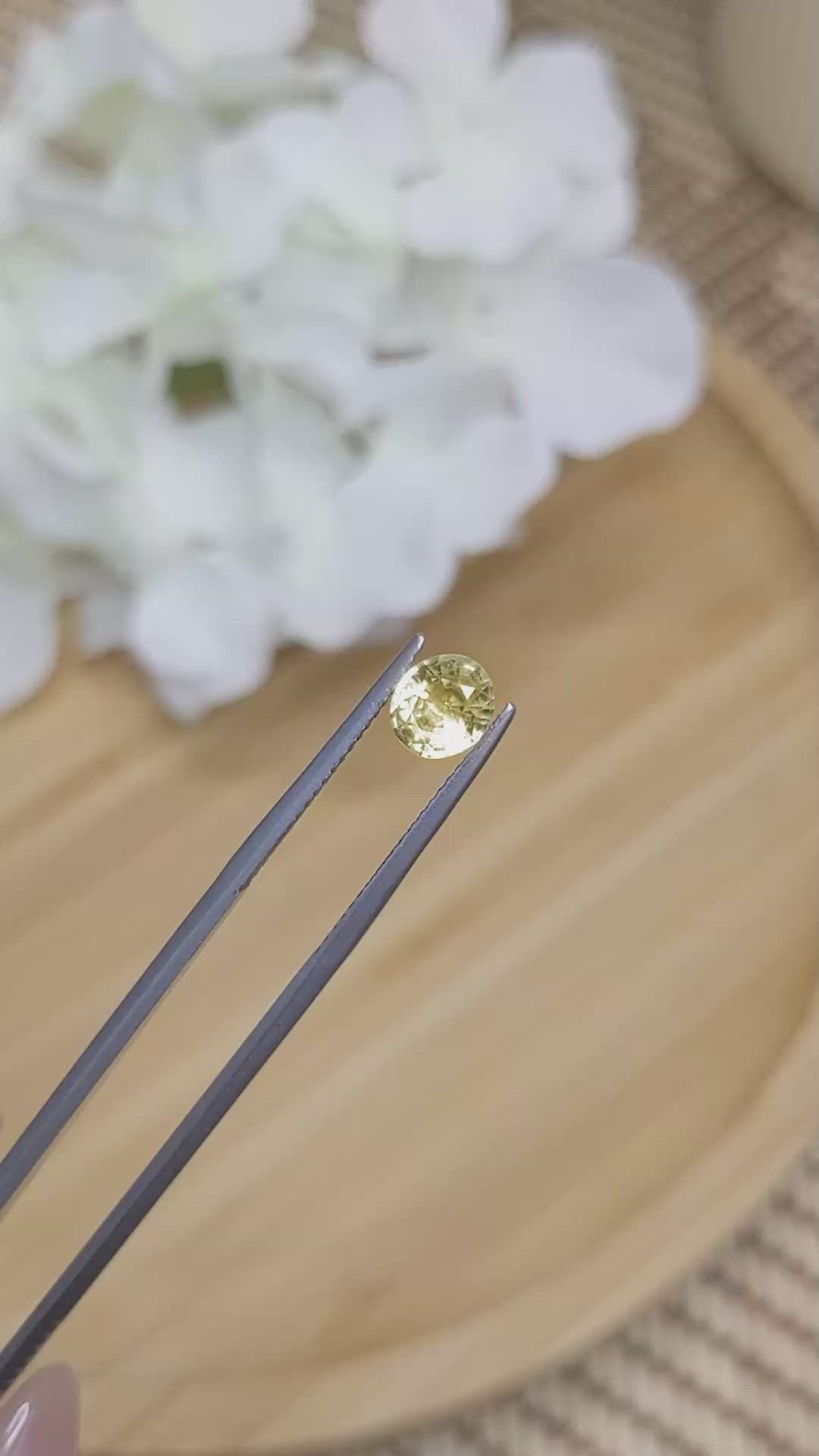 1.08 Ct. Yellow Sapphire from Ceylon (Sri Lanka) Size Video