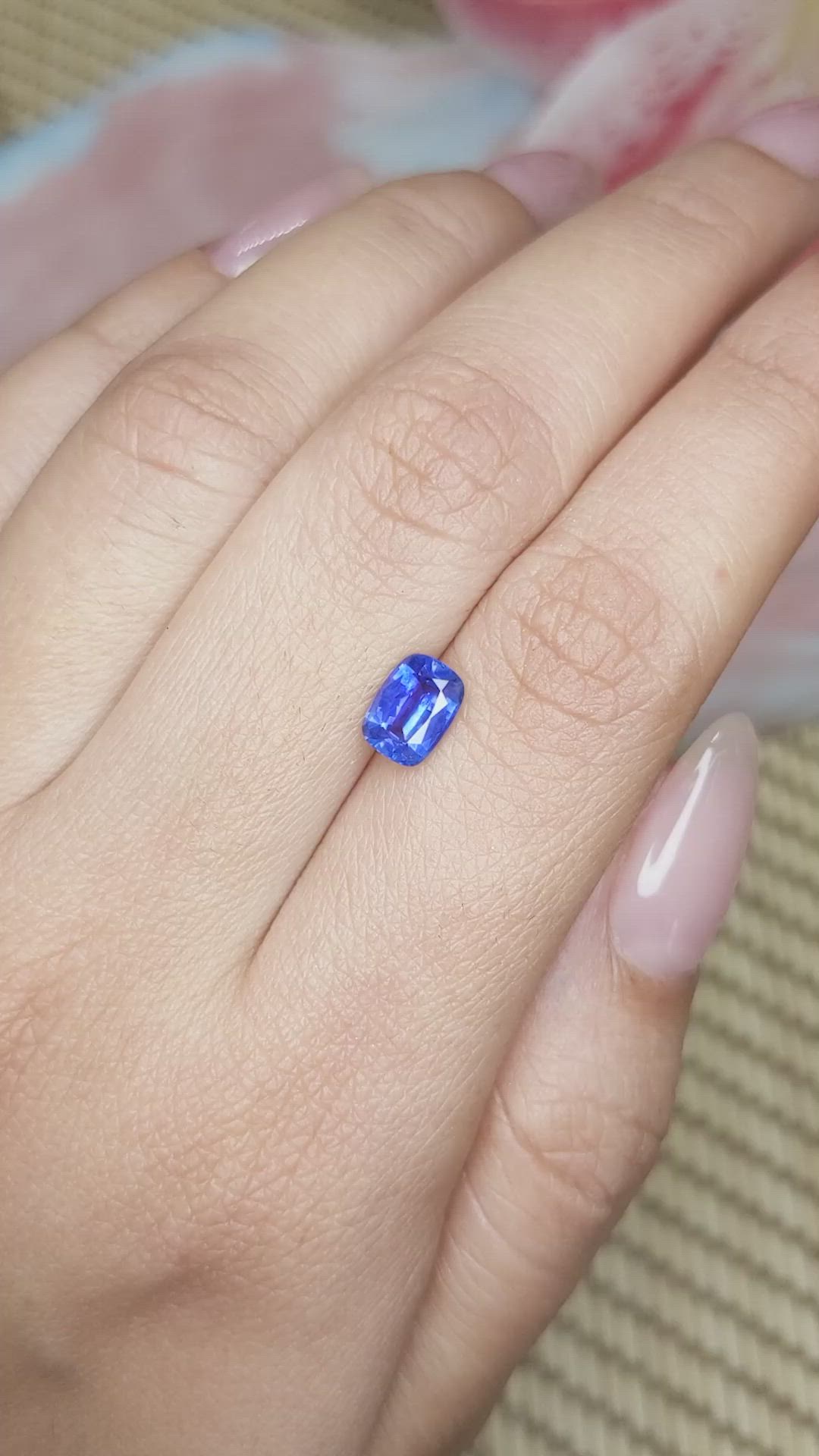 1.11 Ct. Blue Sapphire from Ceylon (Sri Lanka) Size Video