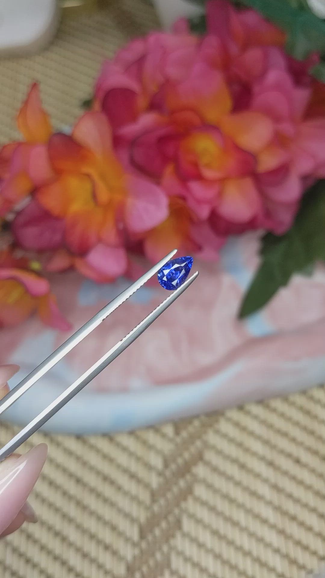 1.22 Ct. Blue Sapphire from Ceylon (Sri Lanka) Size Video