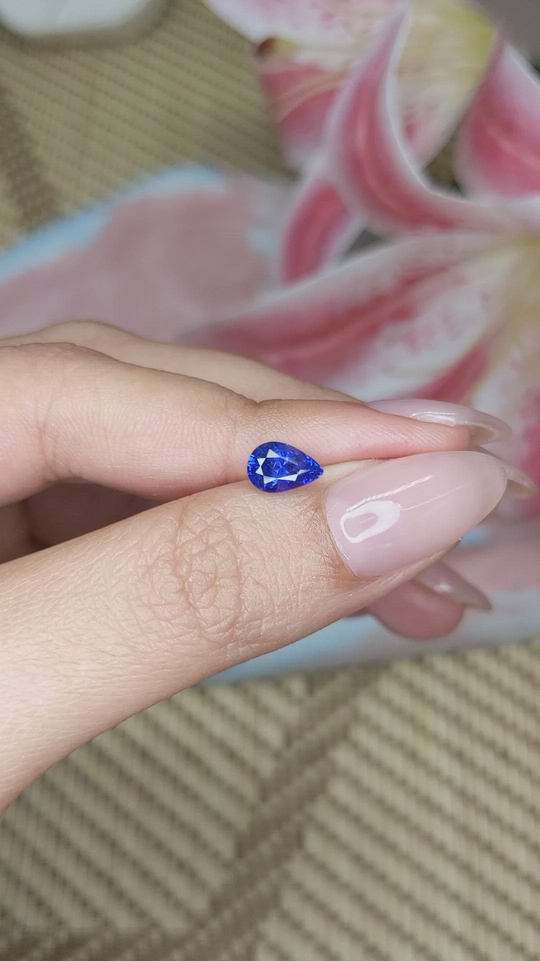 1.22 Ct. Blue Sapphire from Ceylon (Sri Lanka) Size Video